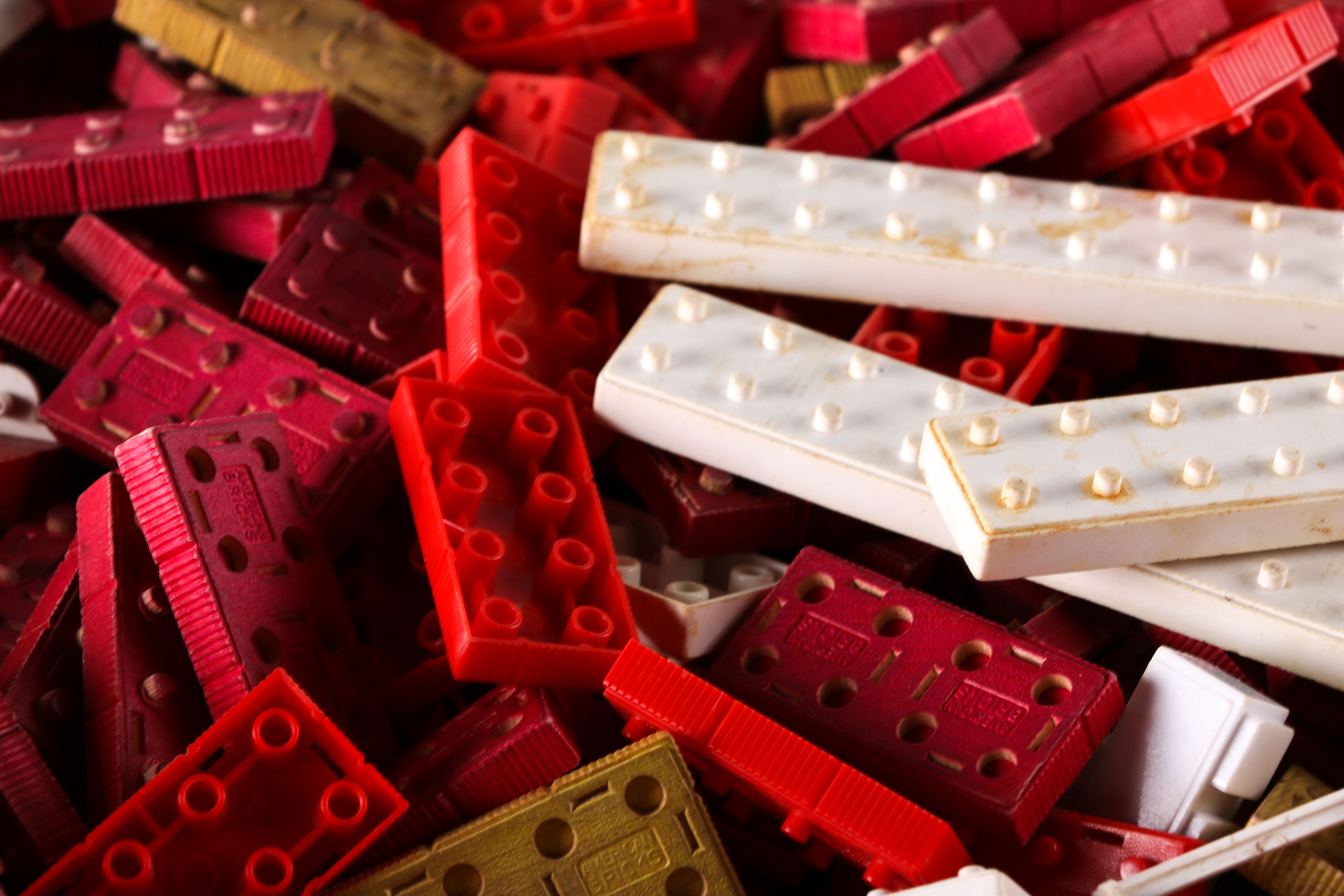 Vintage Wood and Plastic Building Blocks