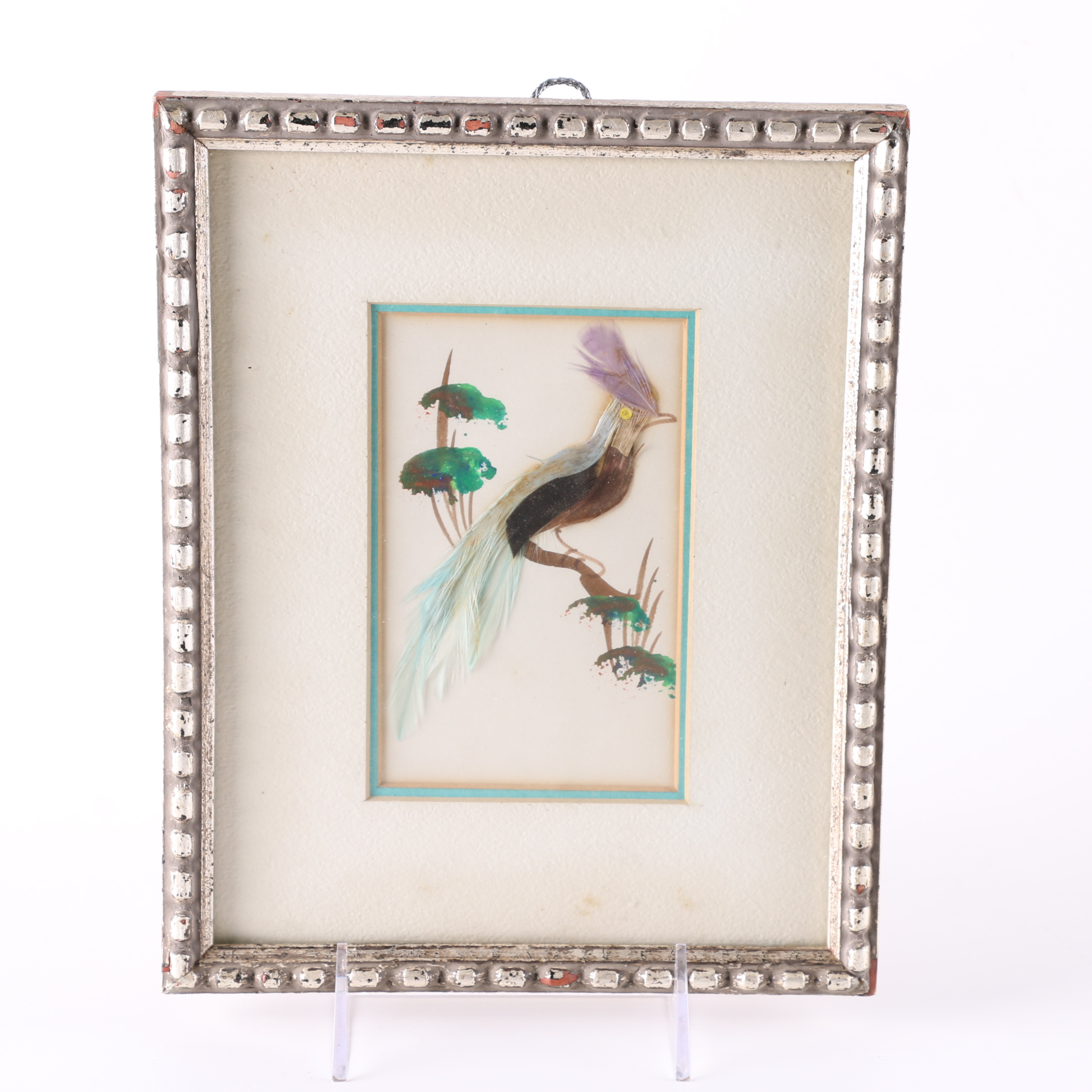 Group of Vintage Offset Lithographs of Birds and a Mixed Media Piece