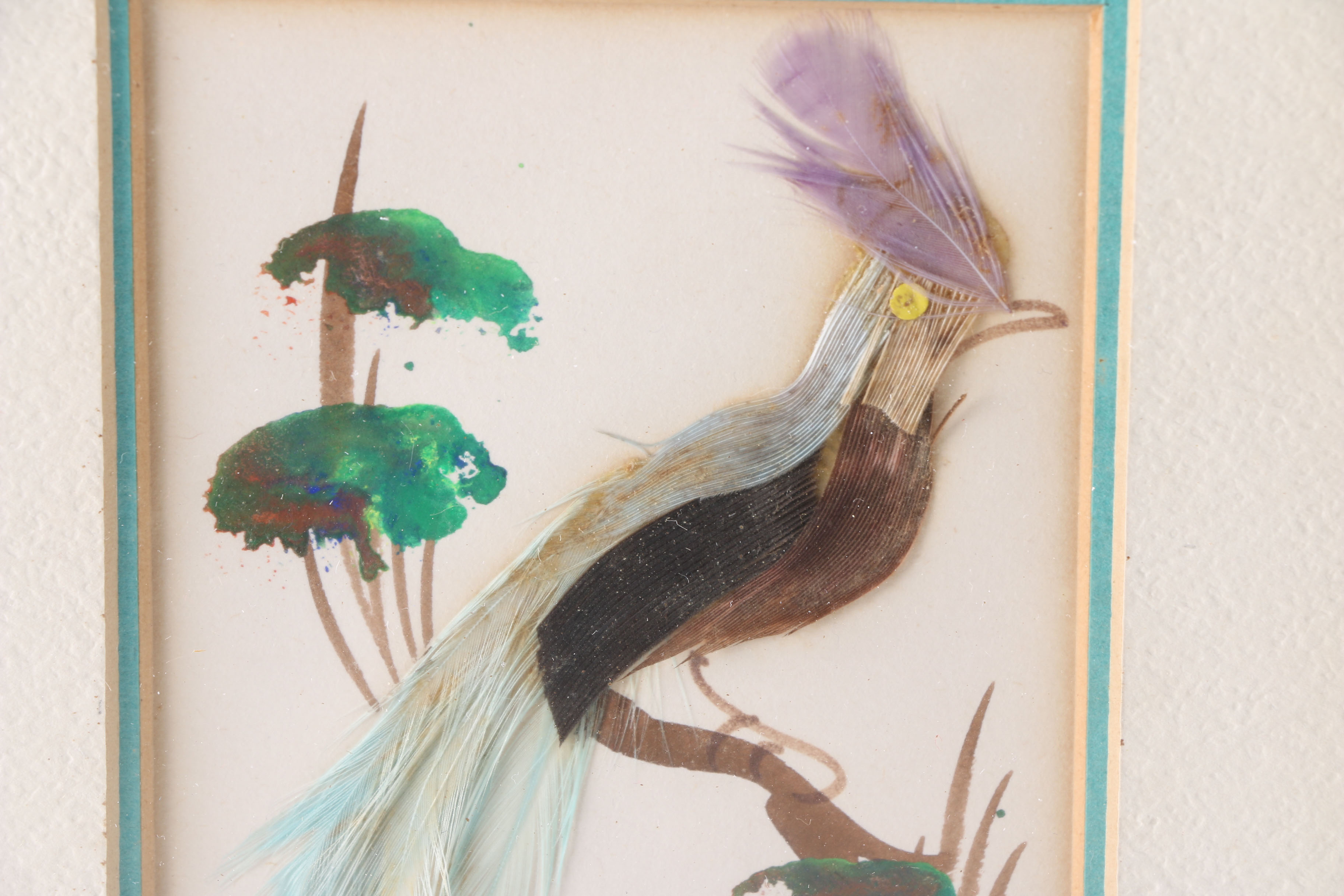 Group of Vintage Offset Lithographs of Birds and a Mixed Media Piece