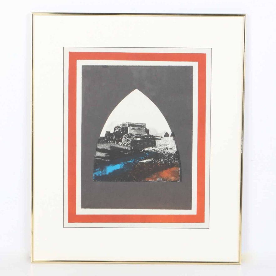 M. Feinberg Aquatint "Ancient Reflections"