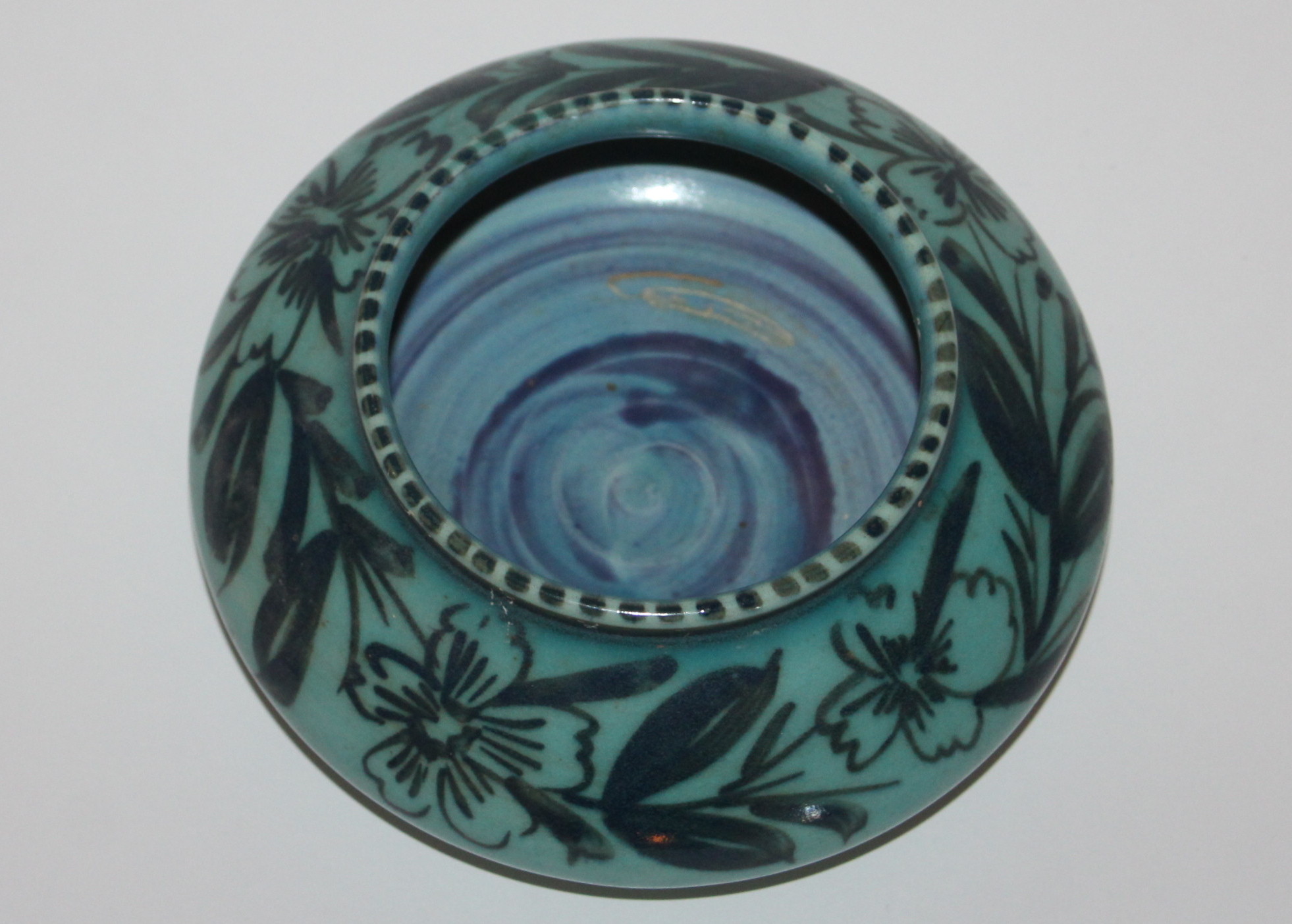 Low  Blue Rookwood Bowl