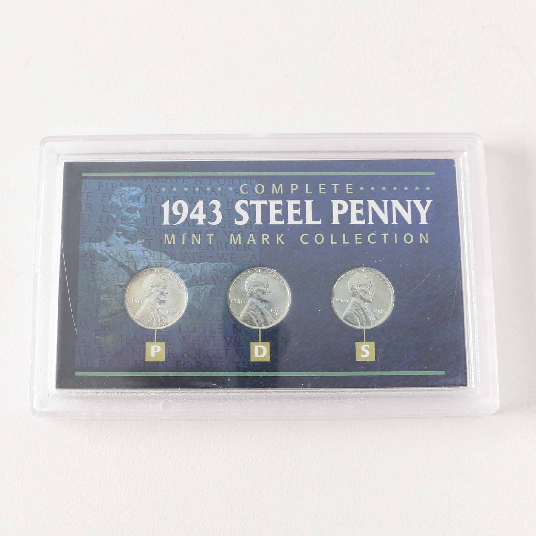 Complete 1943 Steel Penny Mint Mark Collection