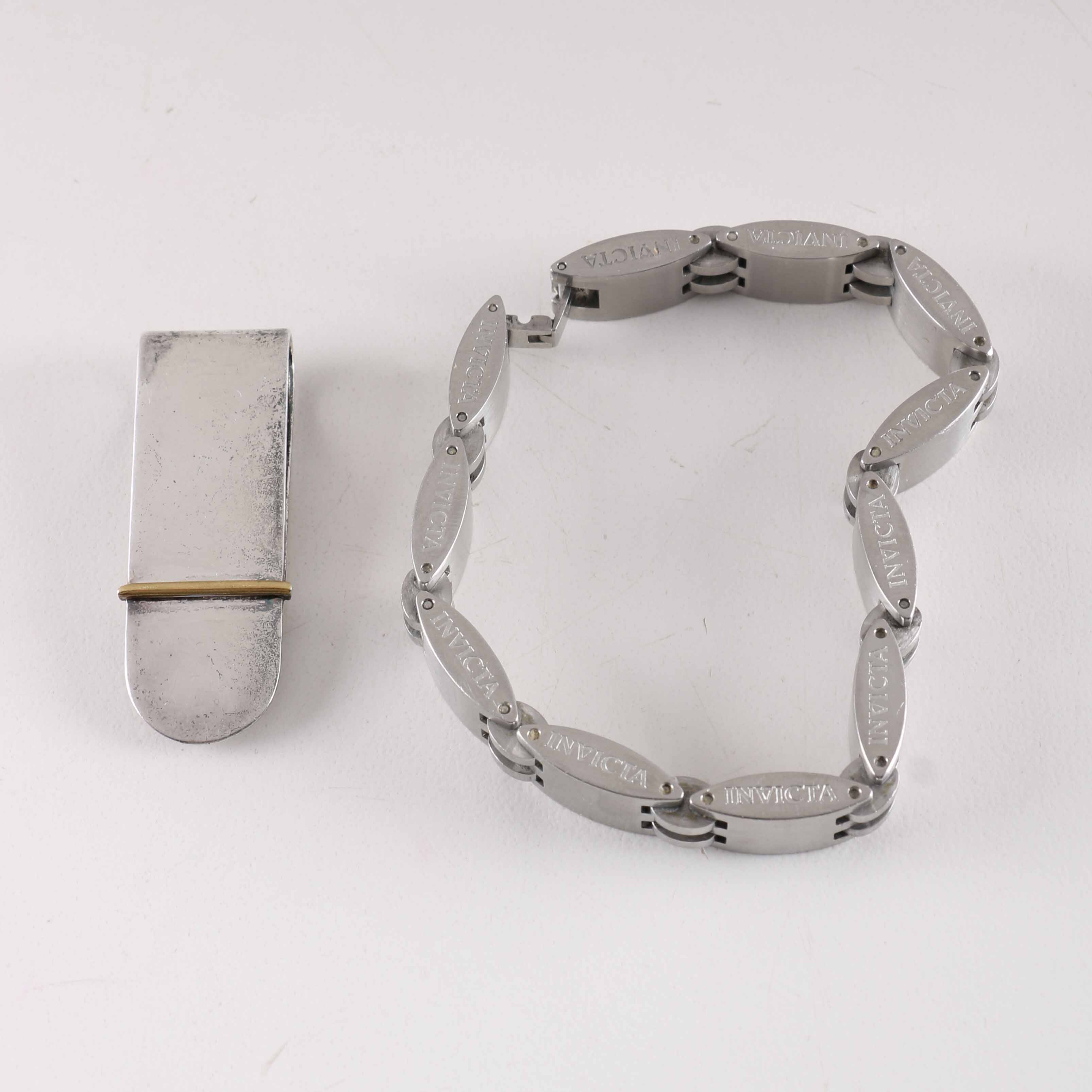 Group of Mens Silver Tone Jewelry