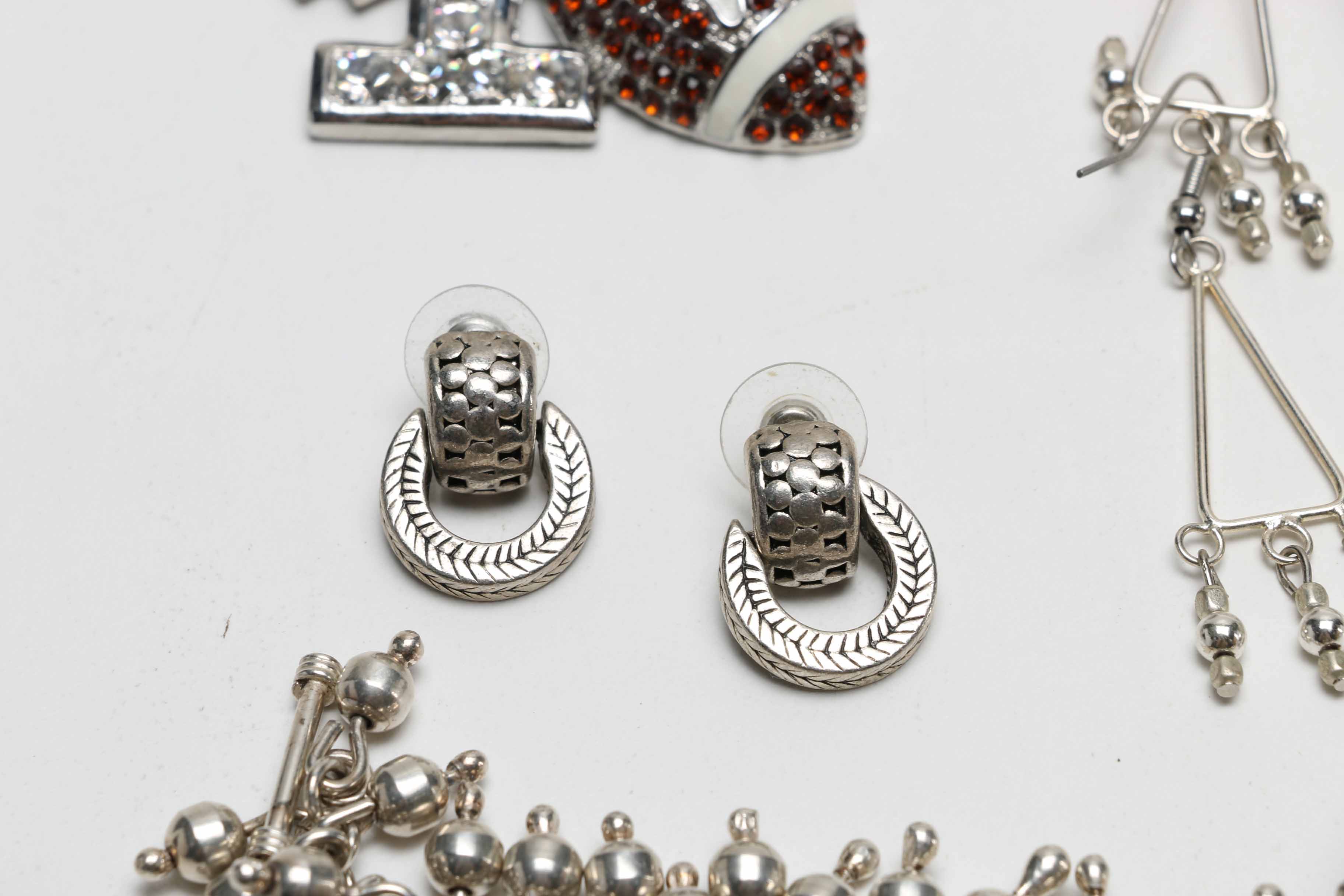 Collection of Silver Tone Costume Jewelry