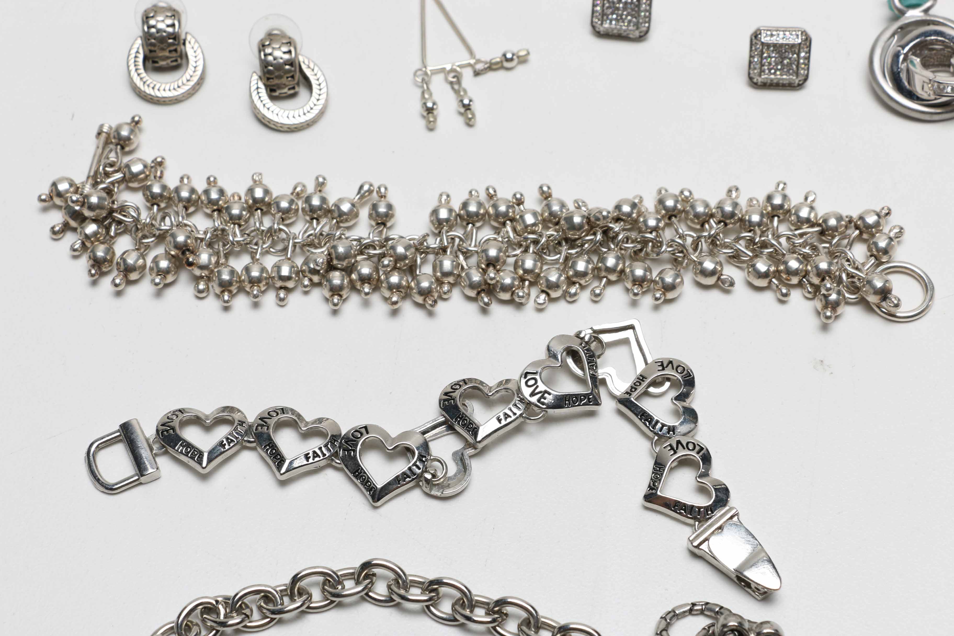 Collection of Silver Tone Costume Jewelry