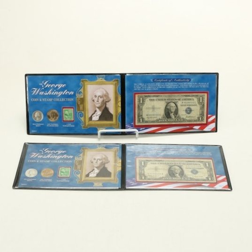 Pair of "George Washington Coin and Stamp Collection" Sets