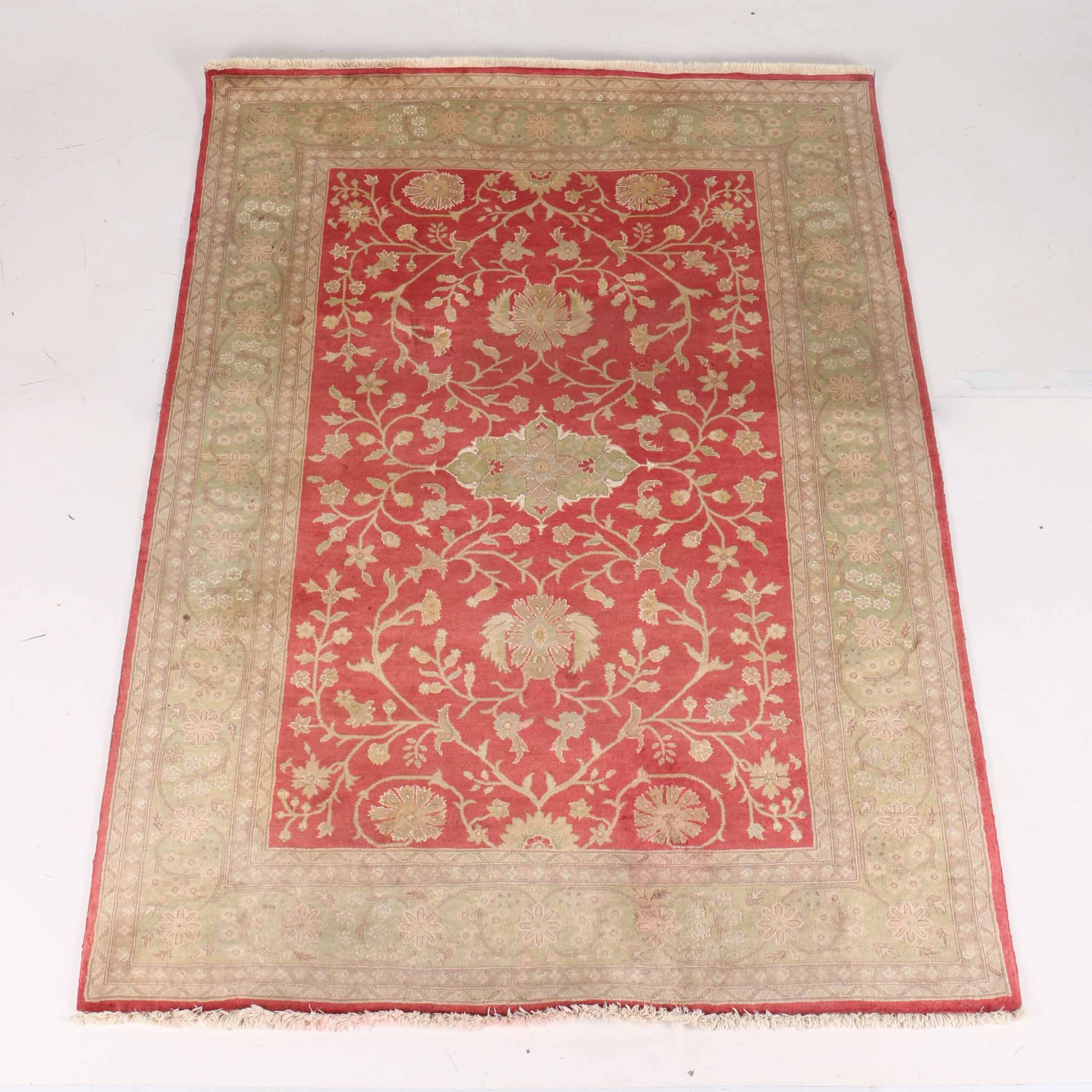 Vintage Handwoven Caucasian Wool Area Rug