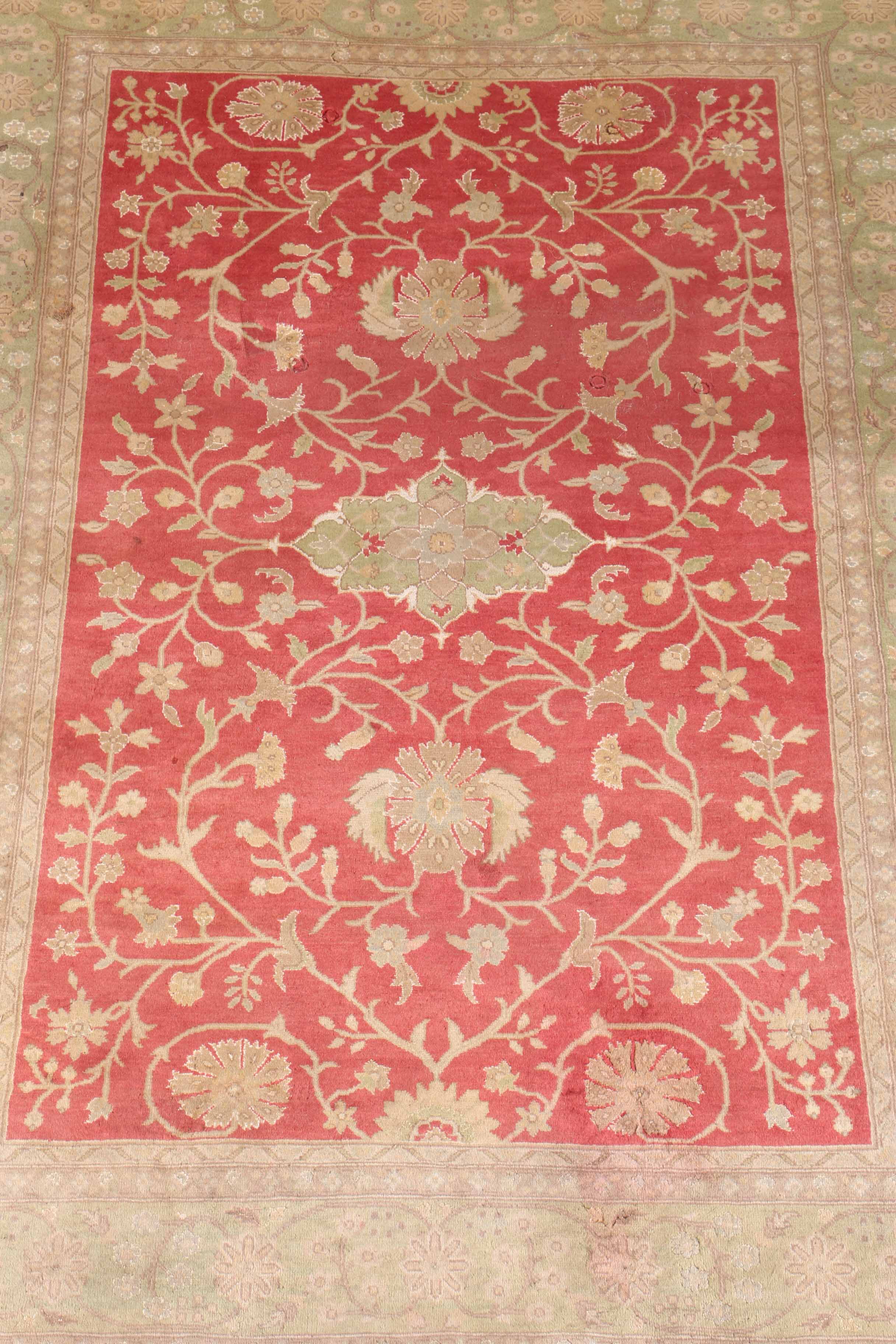 Vintage Handwoven Caucasian Wool Area Rug