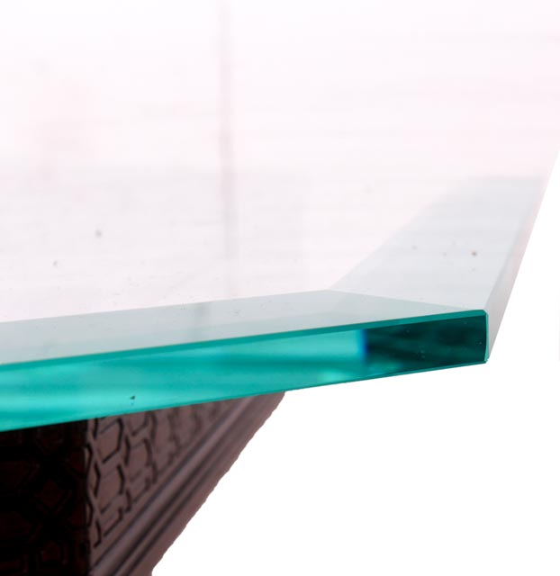 Drexel Contemporary Chinese Chippendale Glass Top Dinette Table