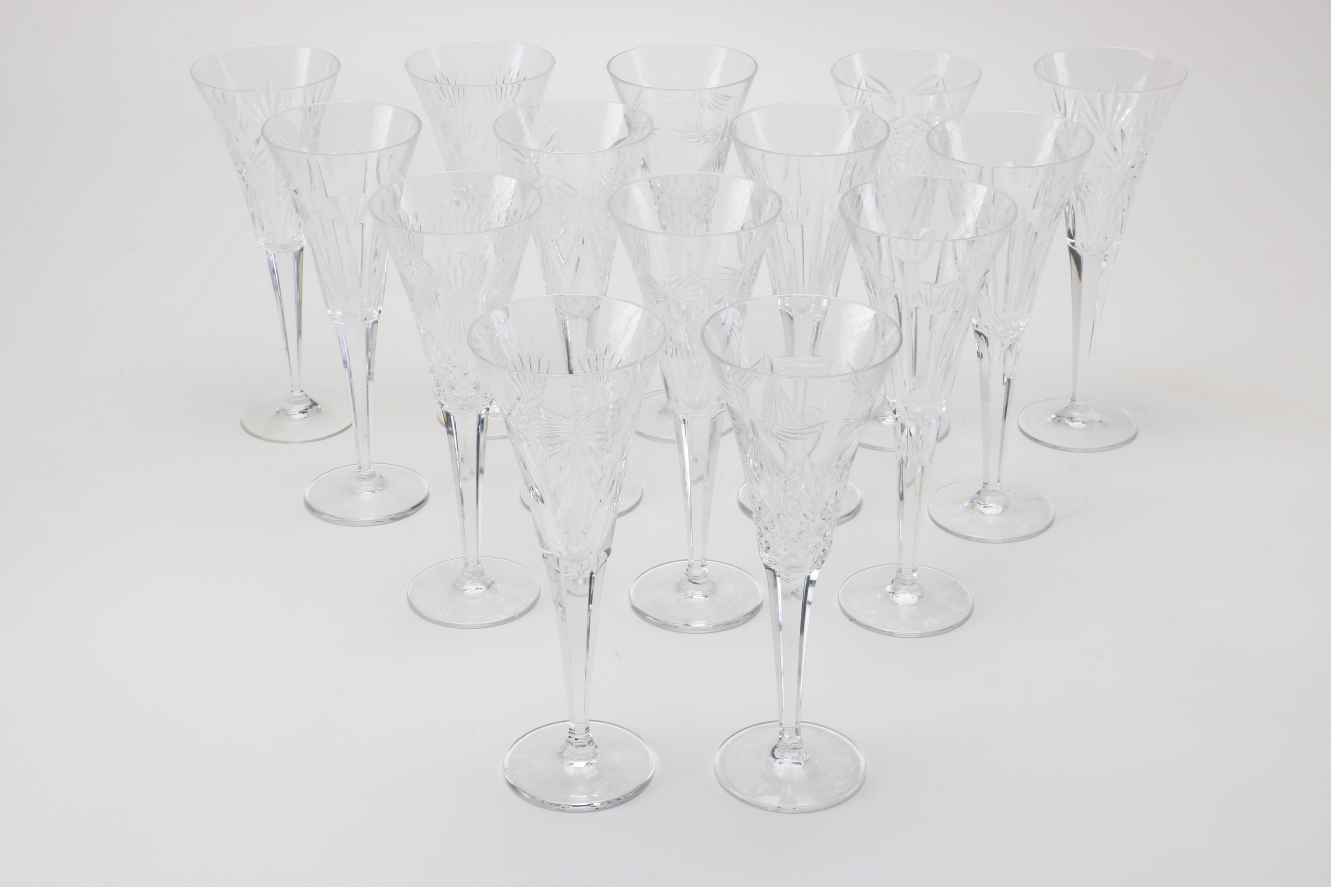 Group of Waterford Crystal "Millennium" Flute Glasses