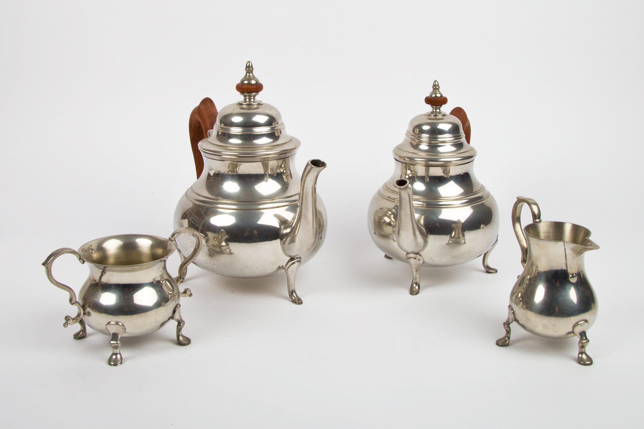 Kirk Steiff  "Williamsburg" Pewter Tea Set