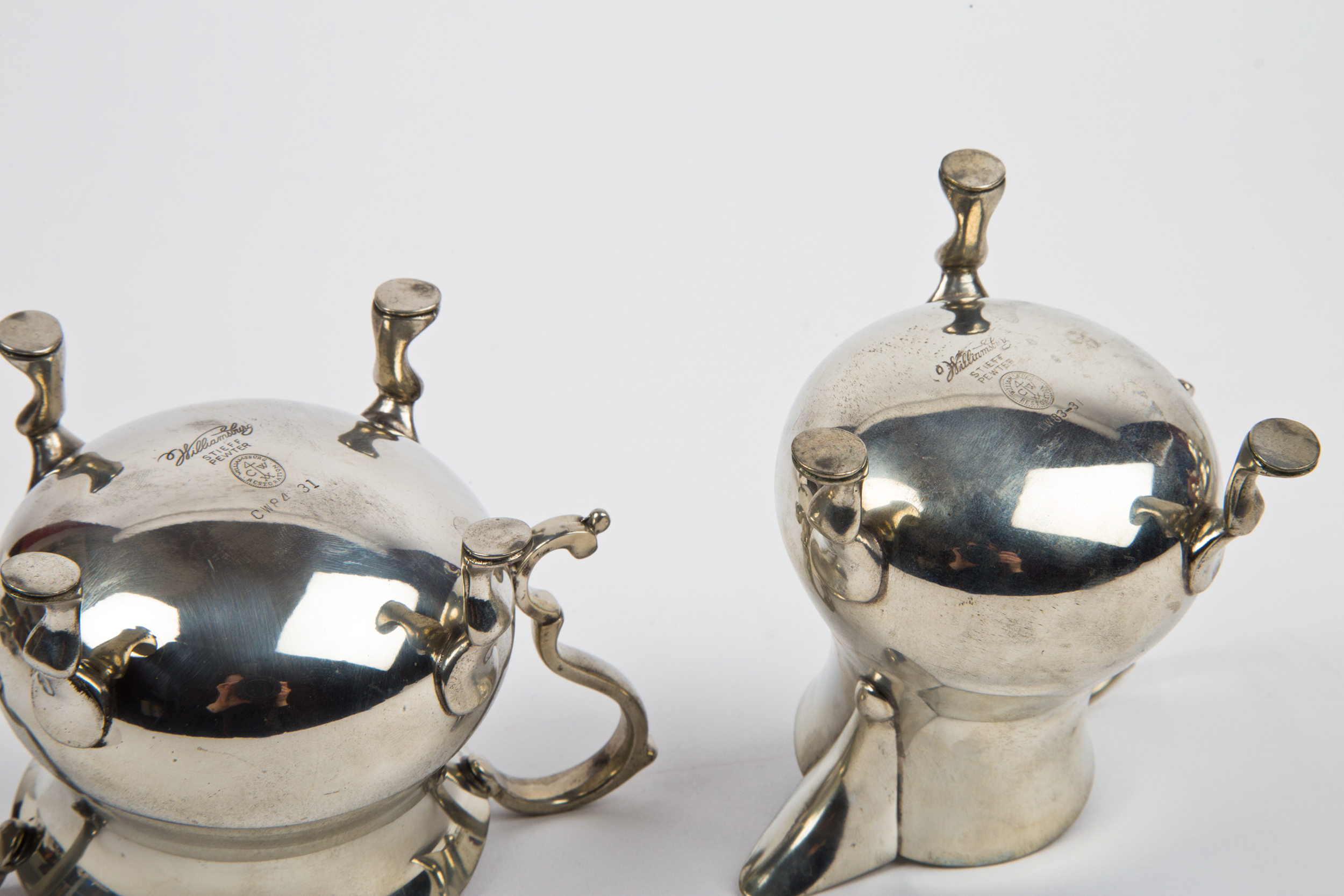 Kirk Steiff  "Williamsburg" Pewter Tea Set