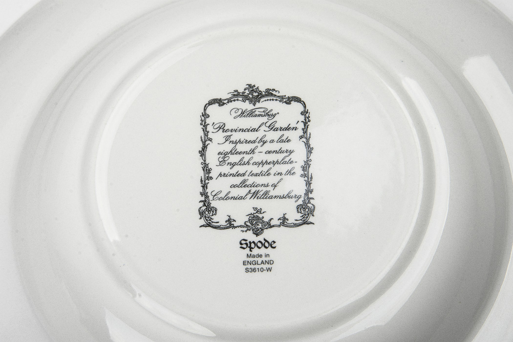Spode English China "Williamsburg Provincial Garden"