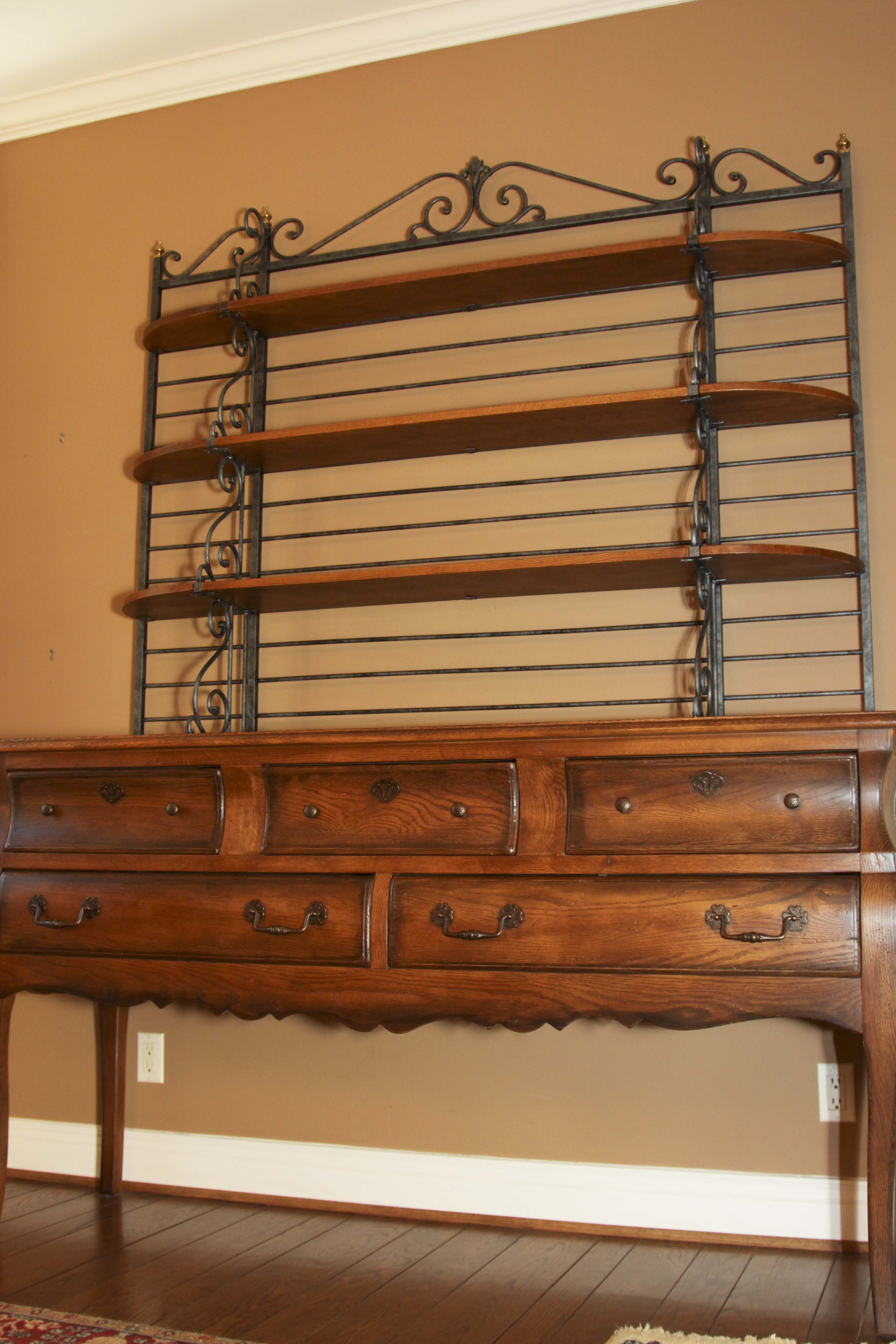Henredon Sideboard with Metal Baker's Rack