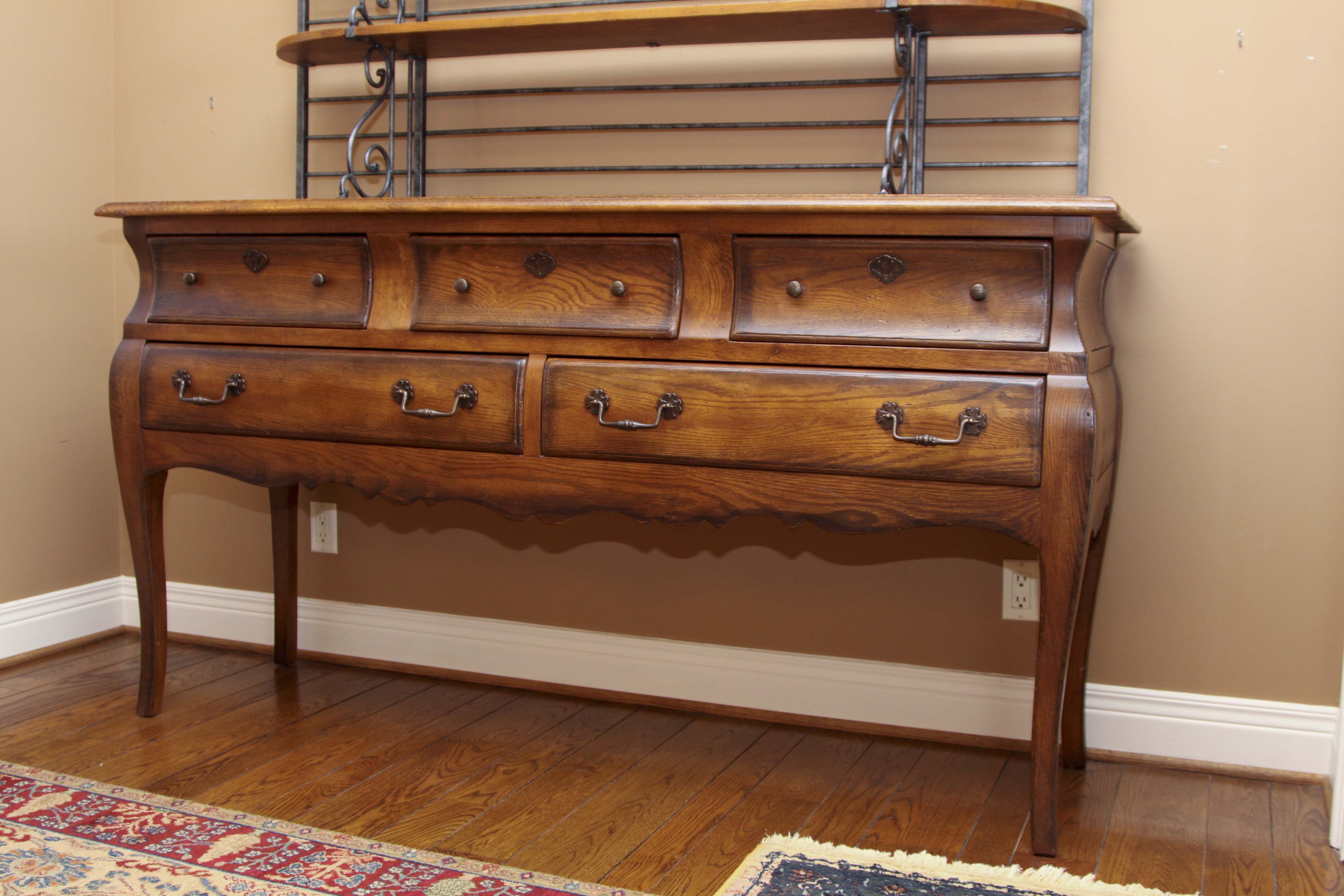 Henredon Sideboard with Metal Baker's Rack