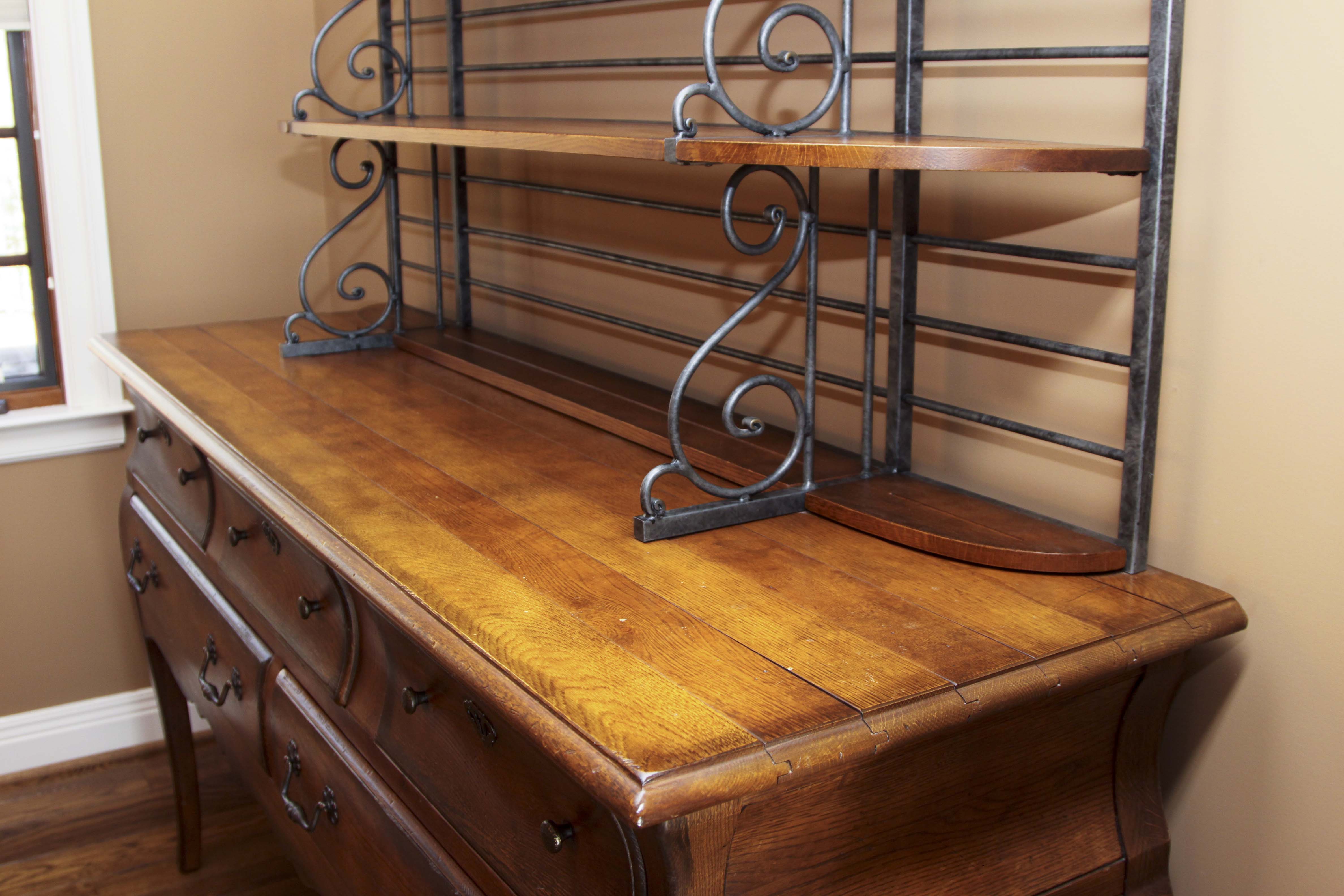 Henredon Sideboard with Metal Baker's Rack