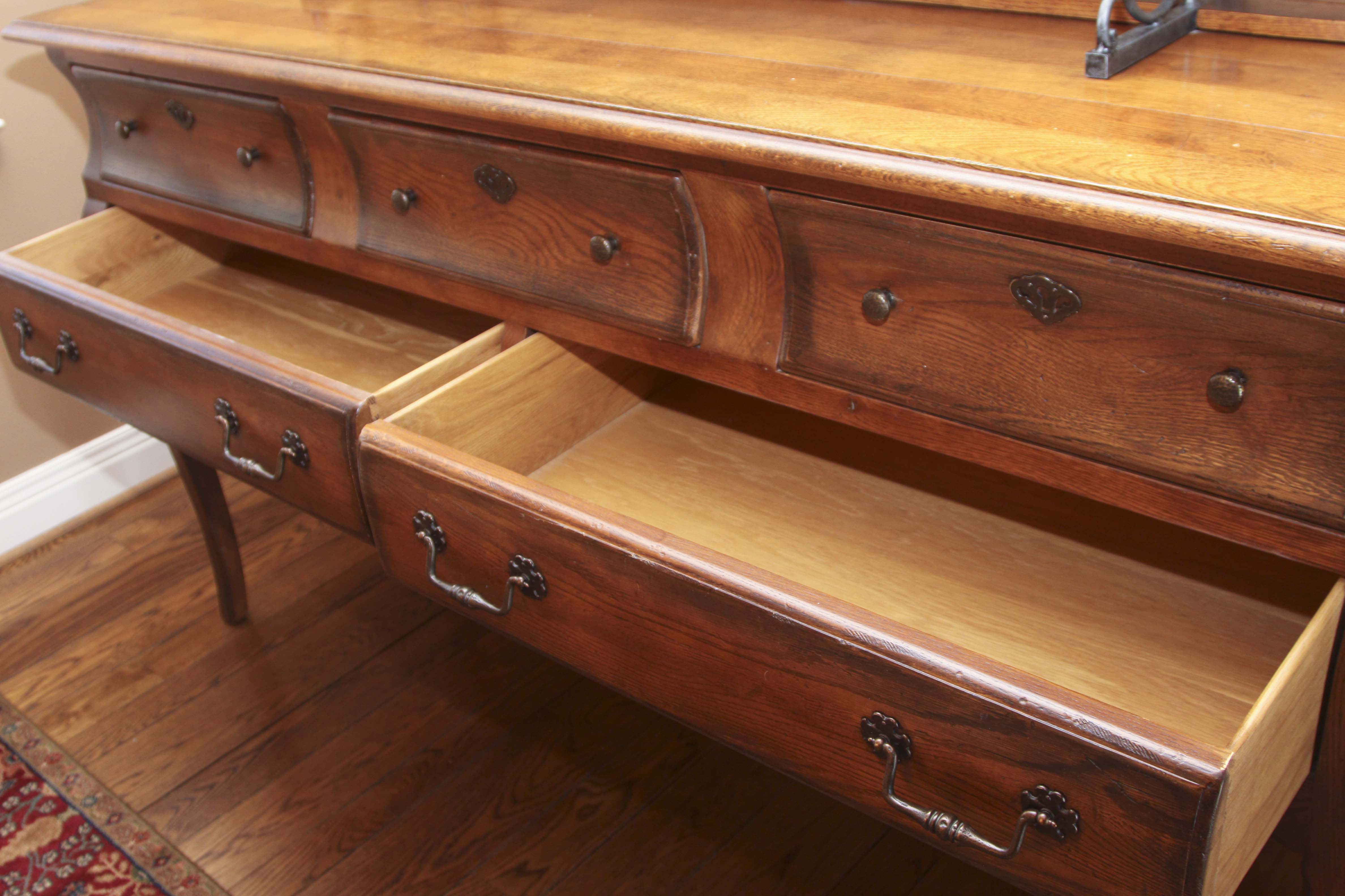 Henredon Sideboard with Metal Baker's Rack