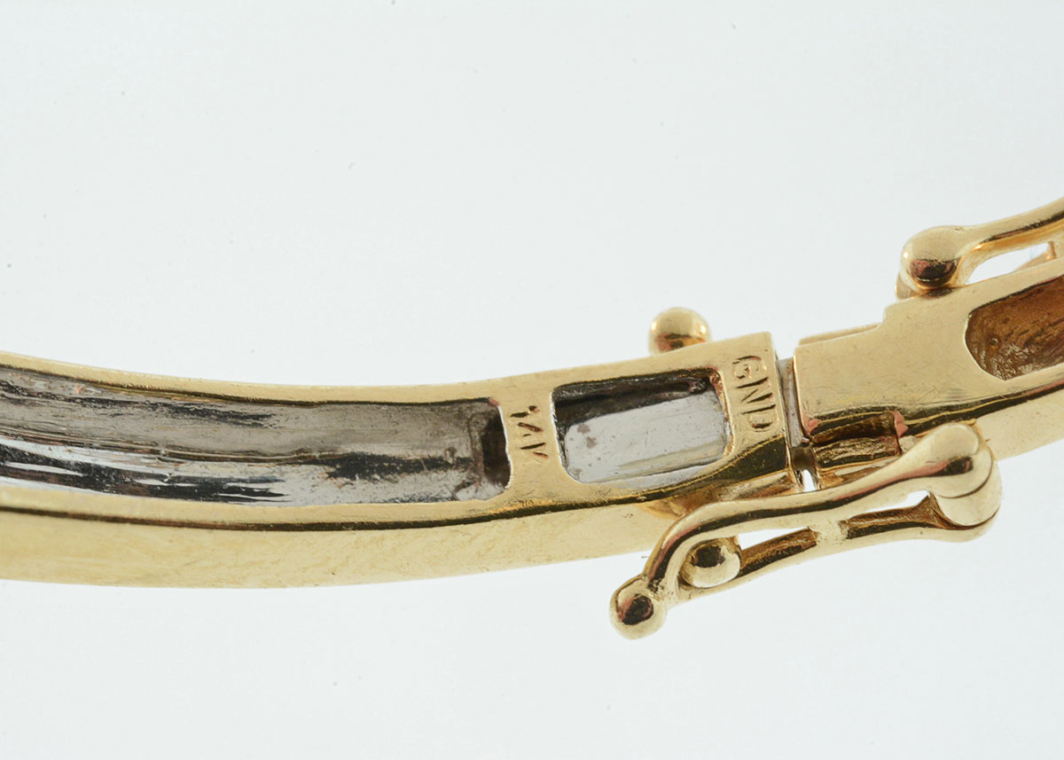 14K Yellow Yellow Gold and Diamond Bangle Bracelet