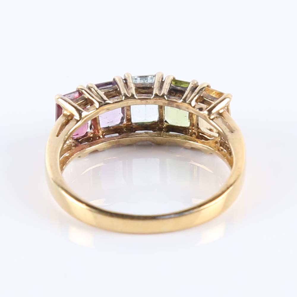 Sterling Silver Multi Gemstone Ring