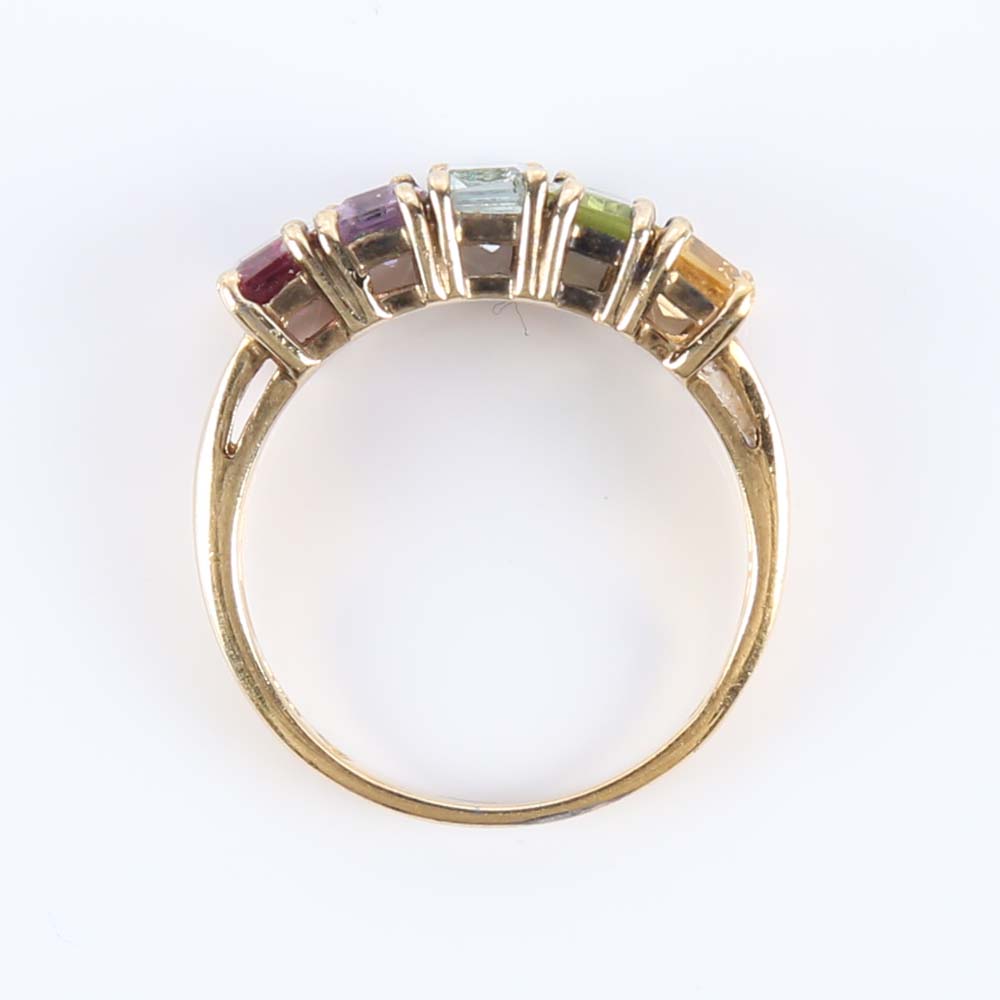 Sterling Silver Multi Gemstone Ring