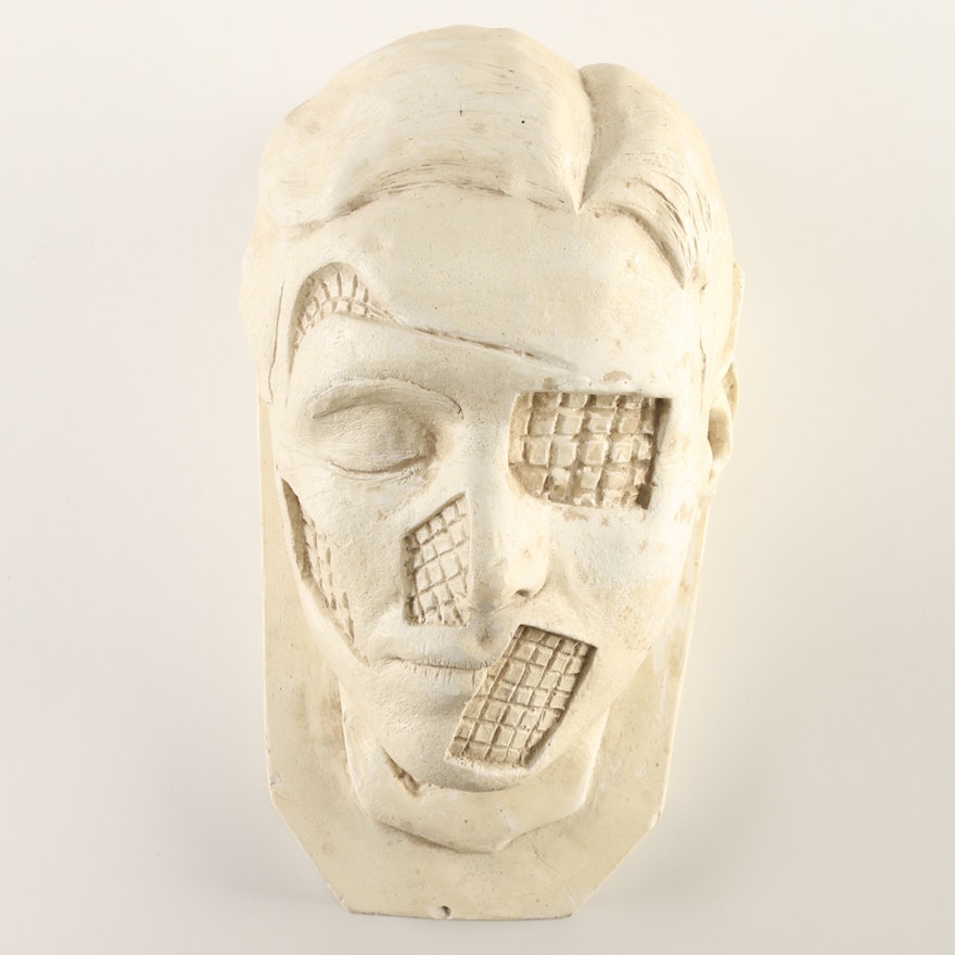 Eclectic White Ceramic Bust Head