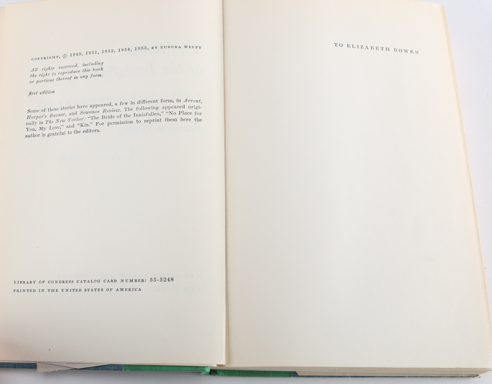 Signed Eudora Welty First Edition "The Bride of Innisfallen"