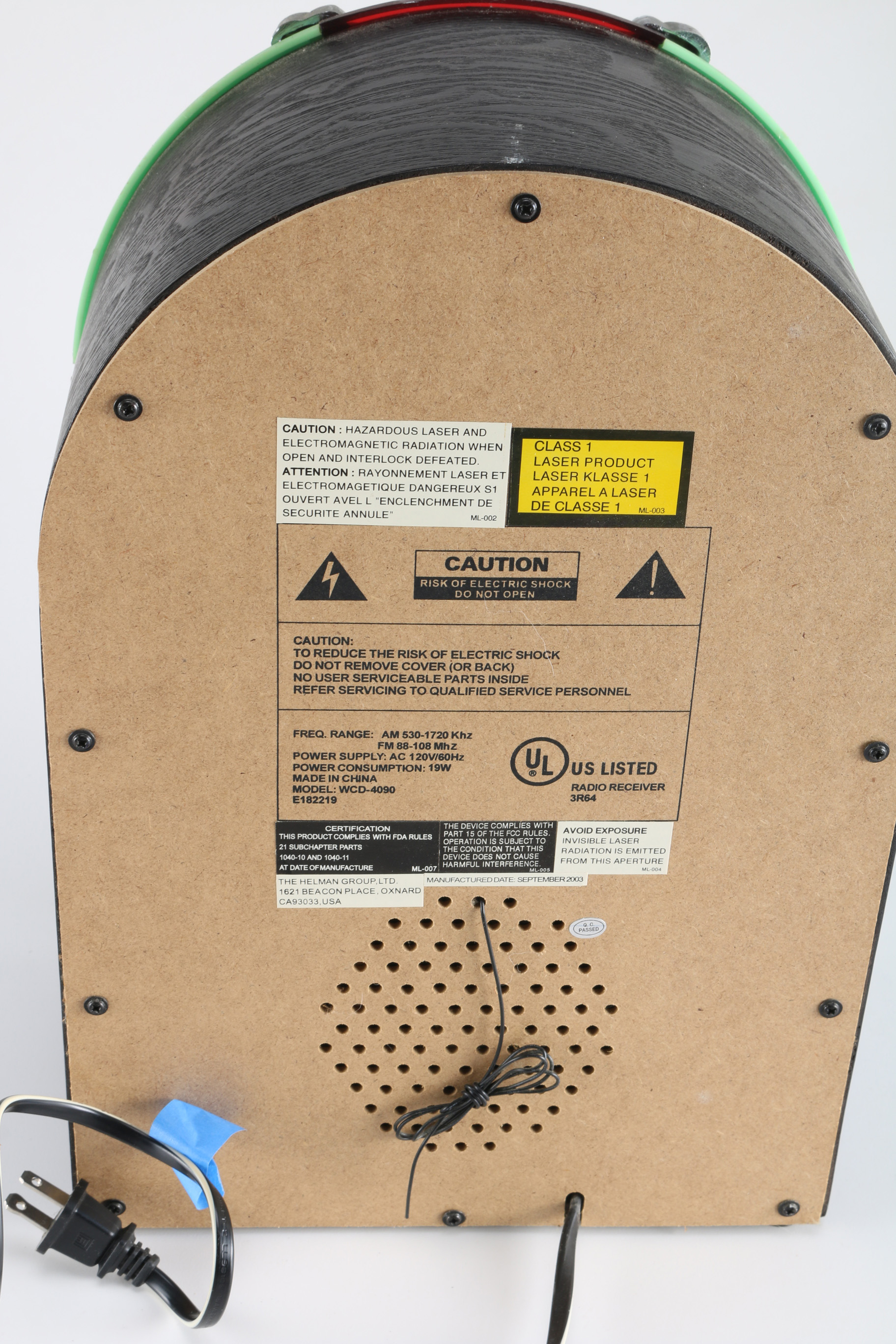 Nostalgia Classics Tabletop Jukebox CD Player and Radio