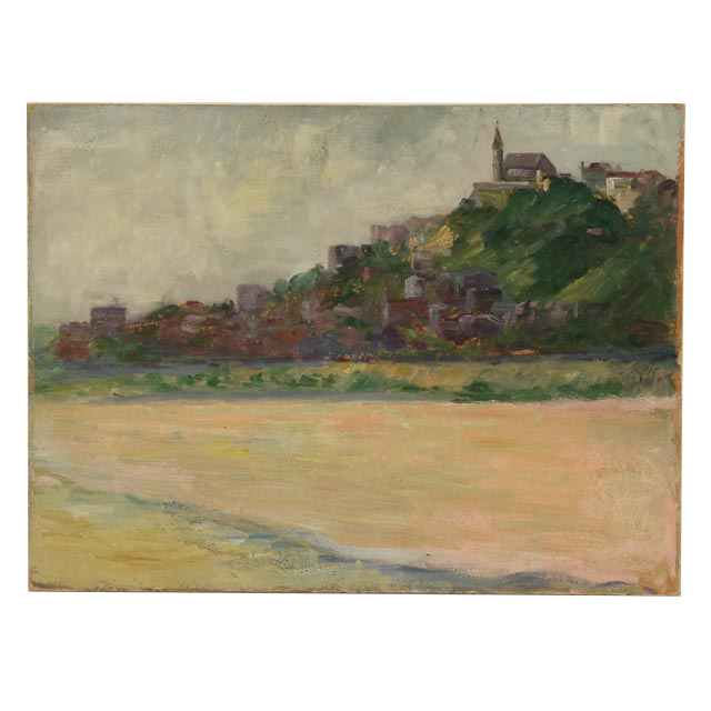 Dora McCollister Original Double-Sided Oil Painting on Mt. Adams, Cincinnati