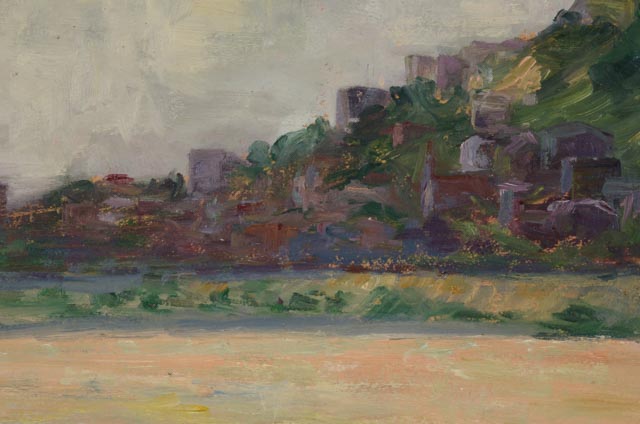 Dora McCollister Original Double-Sided Oil Painting on Mt. Adams, Cincinnati