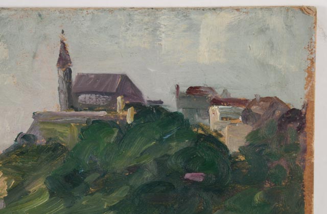 Dora McCollister Original Double-Sided Oil Painting on Mt. Adams, Cincinnati