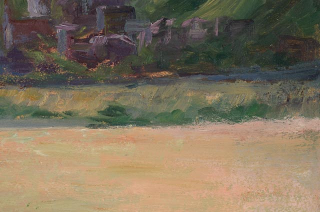 Dora McCollister Original Double-Sided Oil Painting on Mt. Adams, Cincinnati