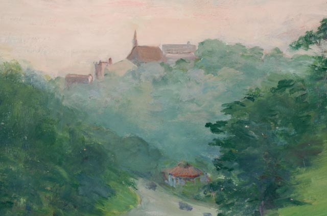 Dora McCollister Original Double-Sided Oil Painting on Mt. Adams, Cincinnati