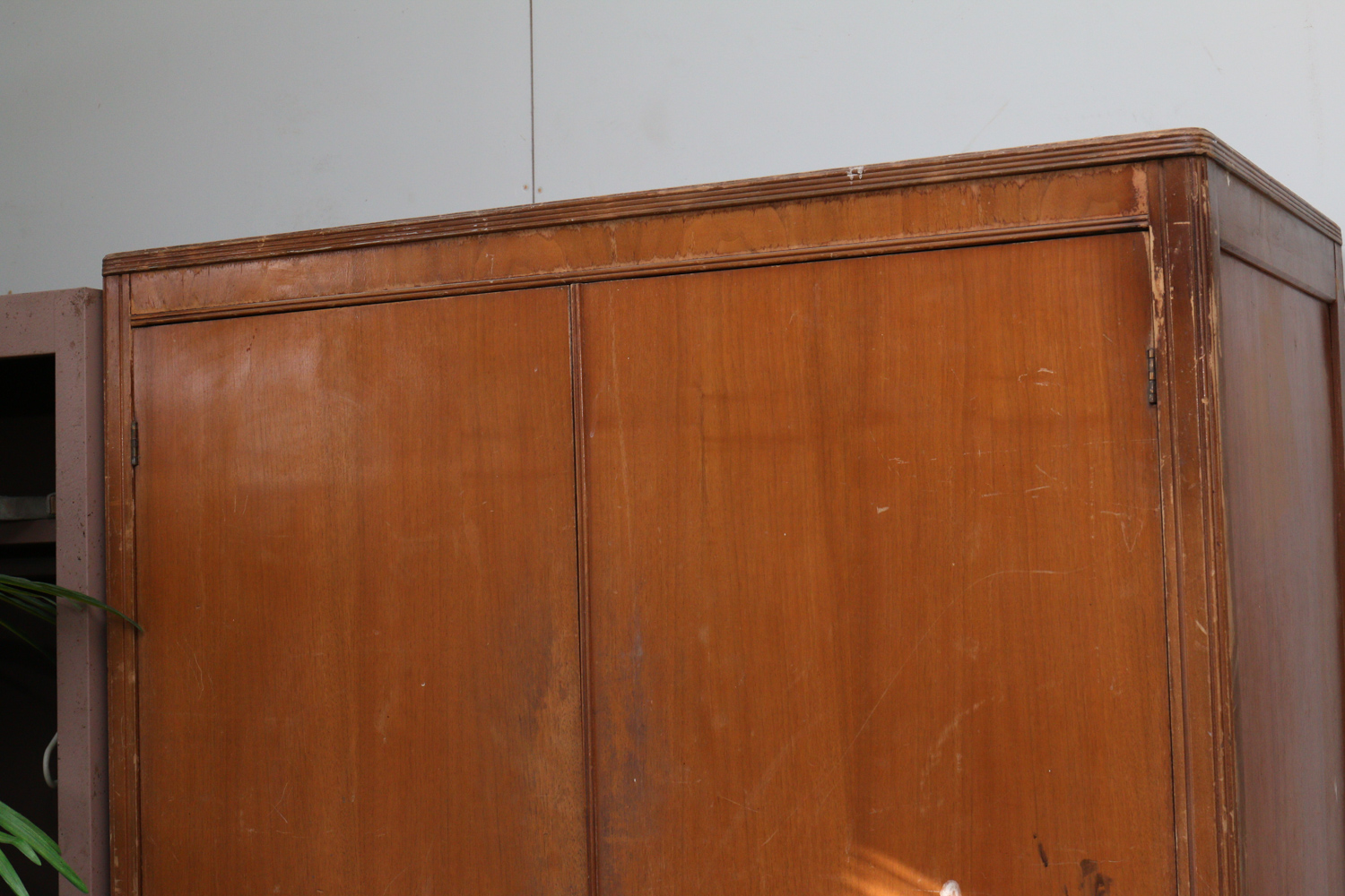 Vintage Cedar-Lined Wardrobe with Hunting Equipment