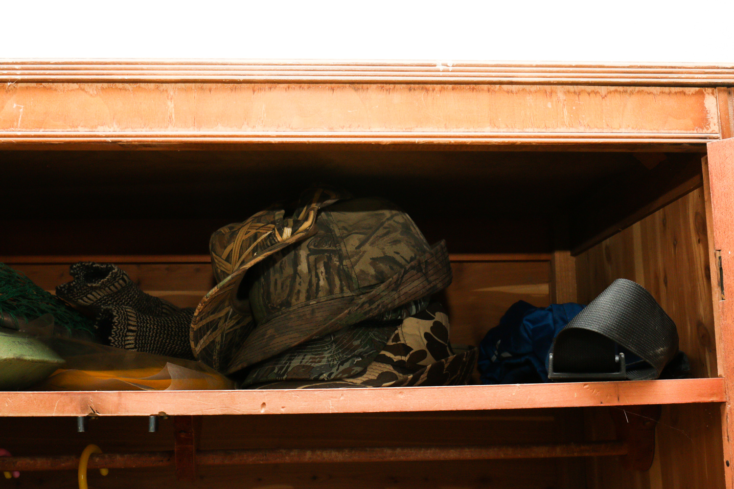 Vintage Cedar-Lined Wardrobe with Hunting Equipment