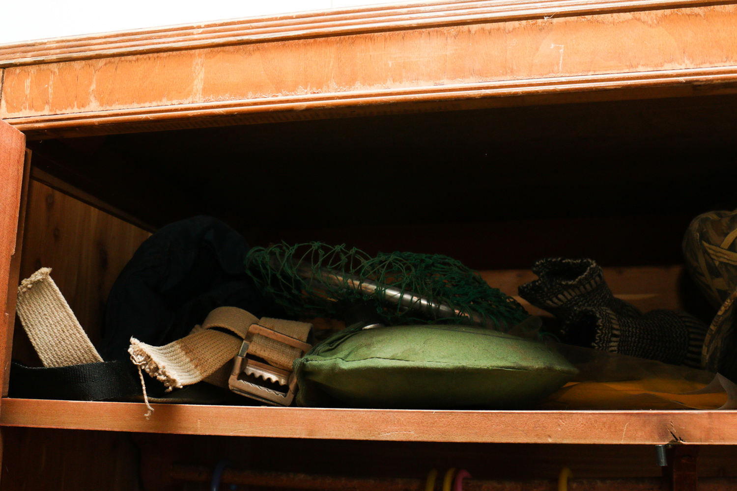 Vintage Cedar-Lined Wardrobe with Hunting Equipment