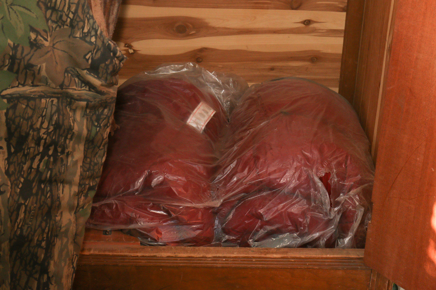 Vintage Cedar-Lined Wardrobe with Hunting Equipment