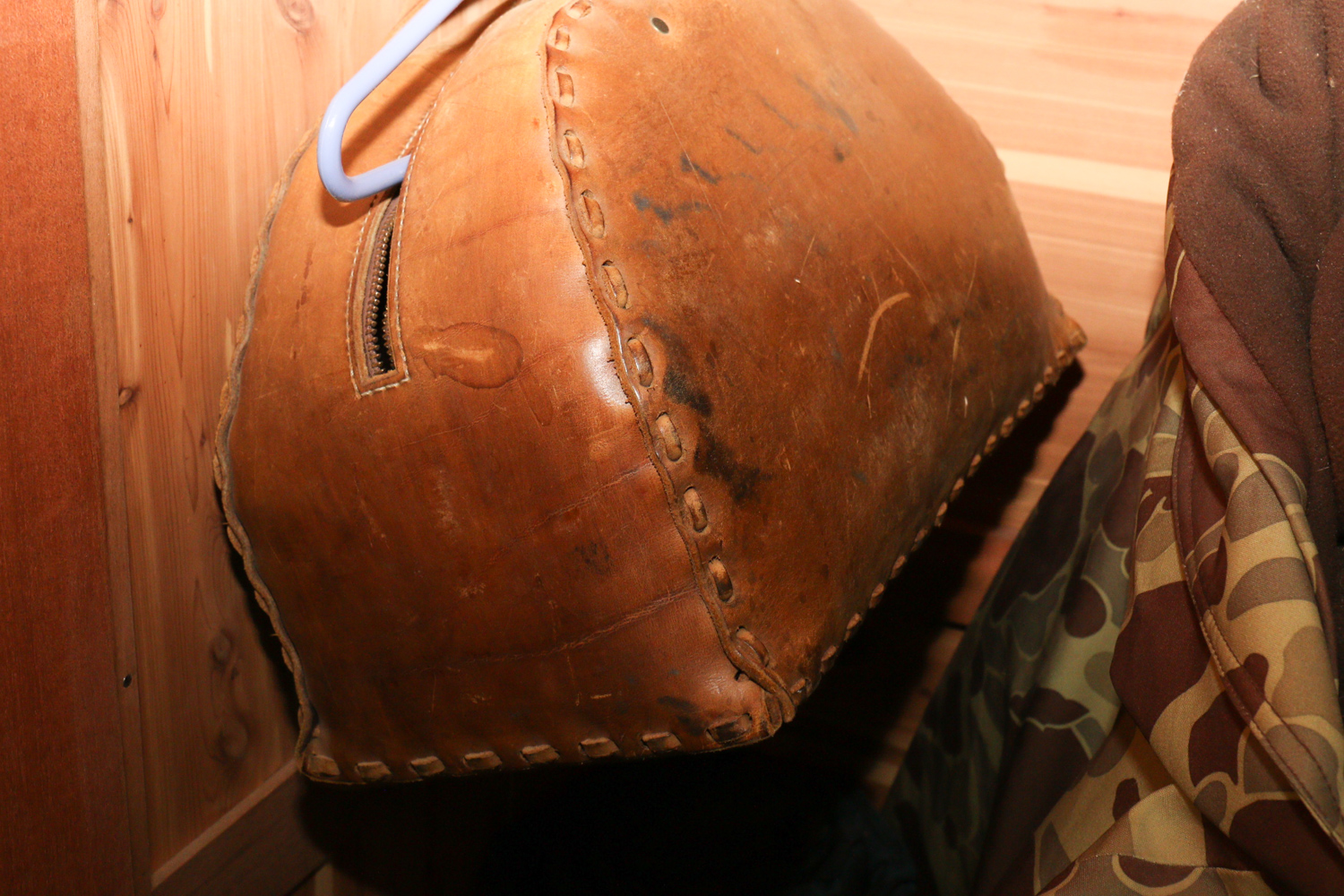 Vintage Cedar-Lined Wardrobe with Hunting Equipment