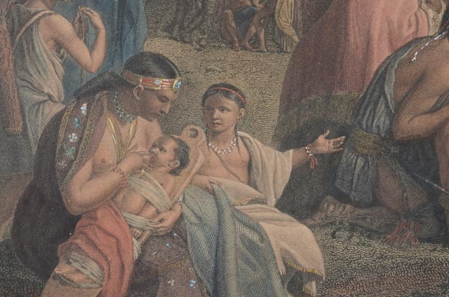 Antique Engraving of William Penn with Native Americans