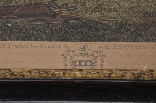 Antique Engraving of William Penn with Native Americans