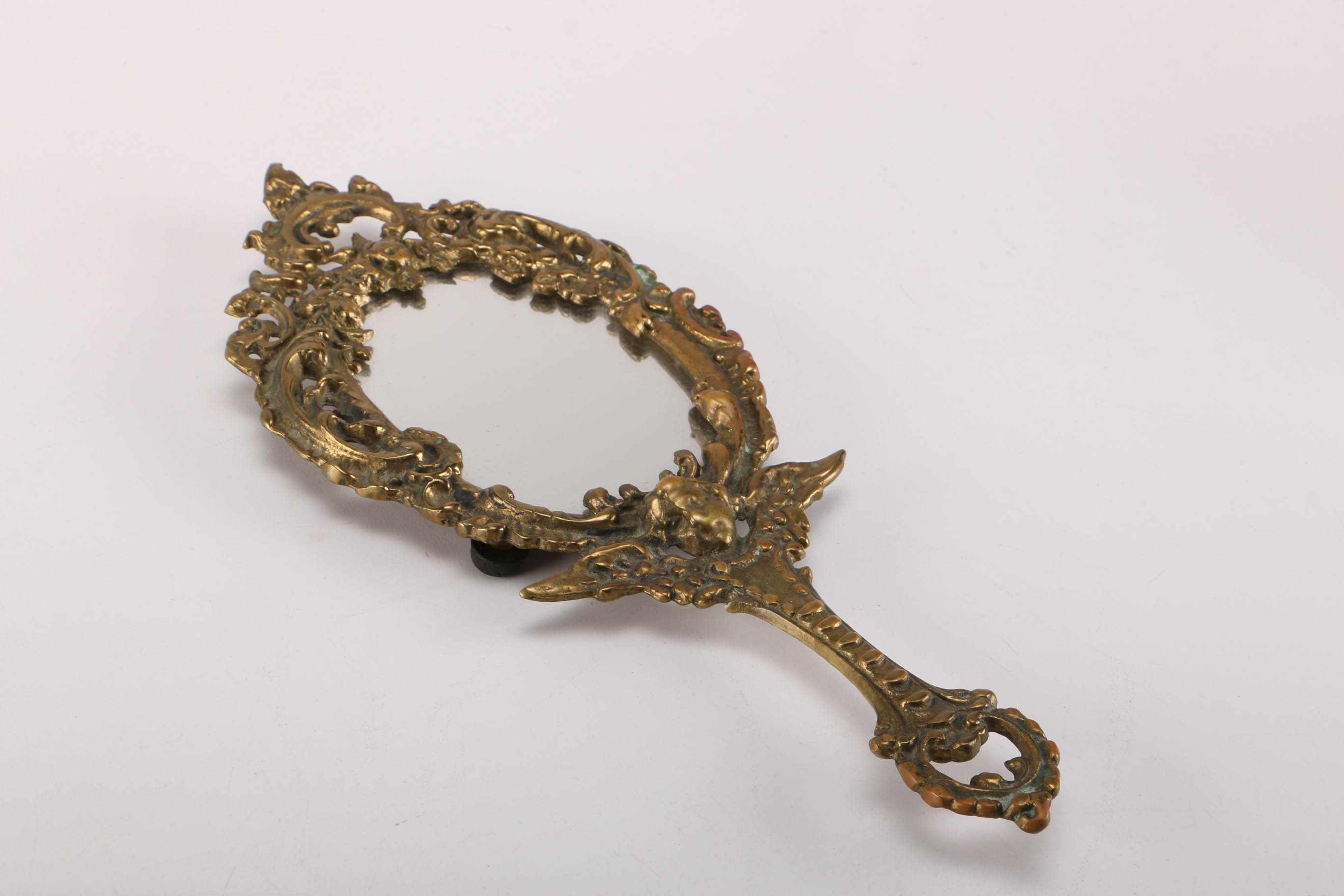 Vintage Brass Hand Mirror