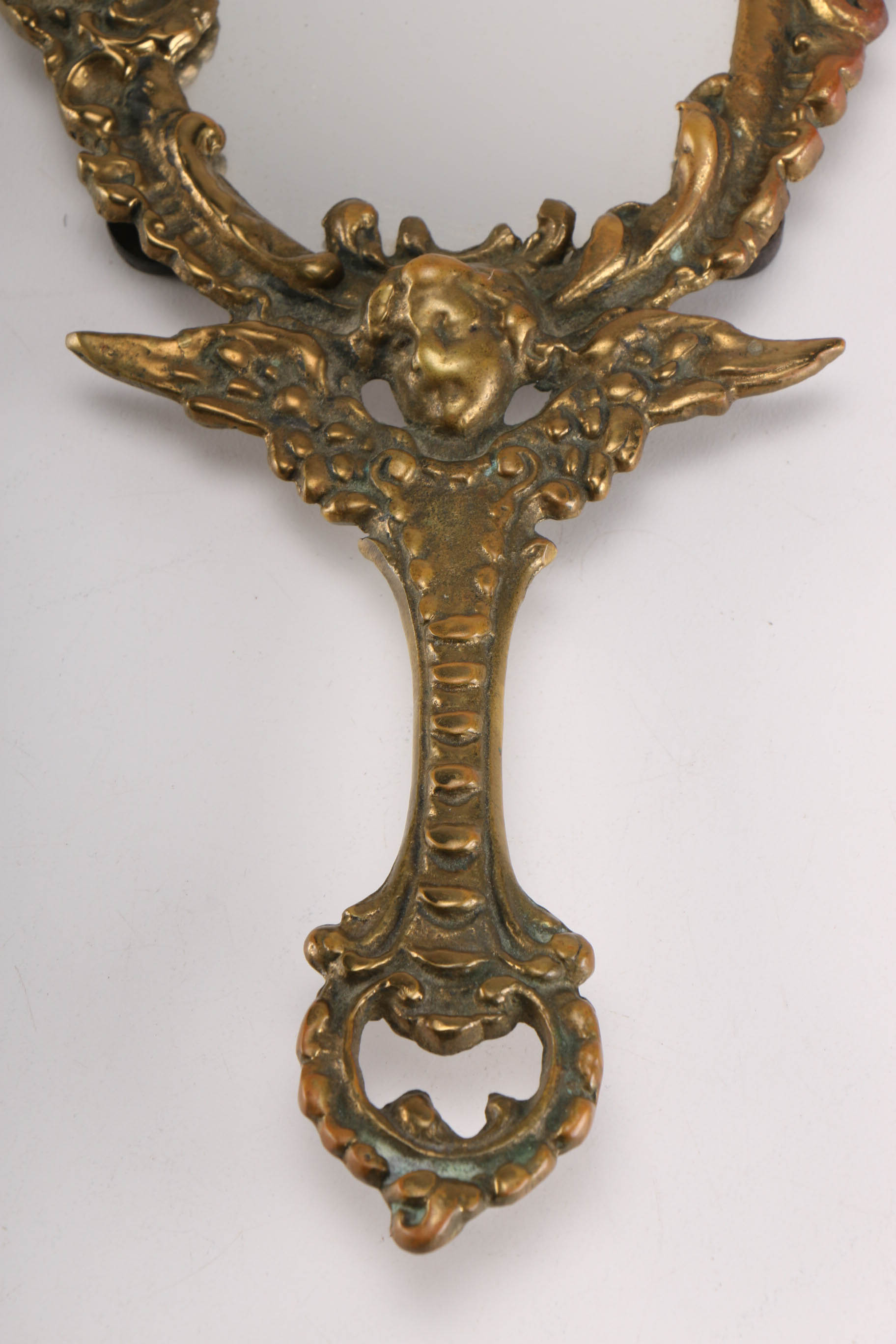 Vintage Brass Hand Mirror