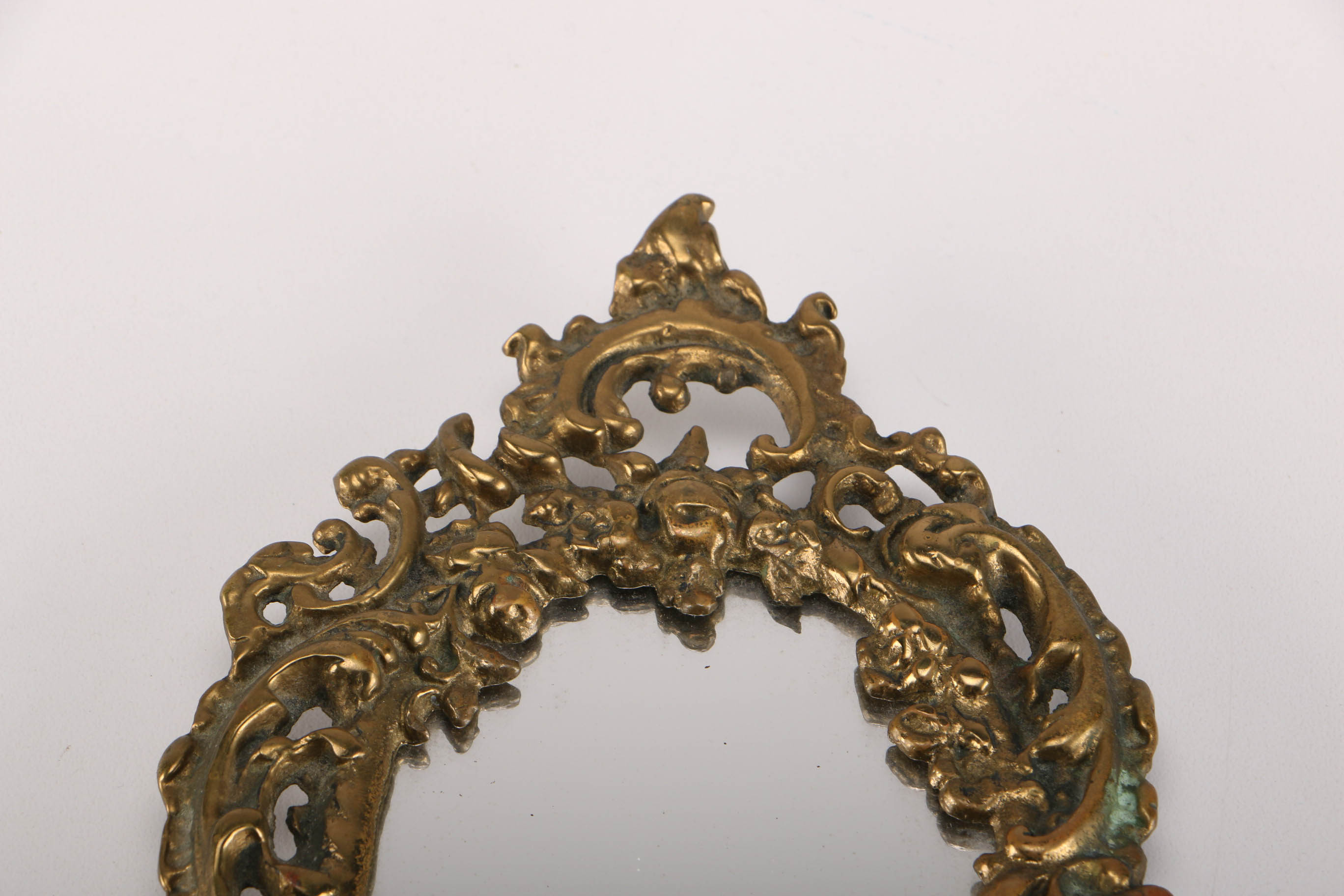 Vintage Brass Hand Mirror