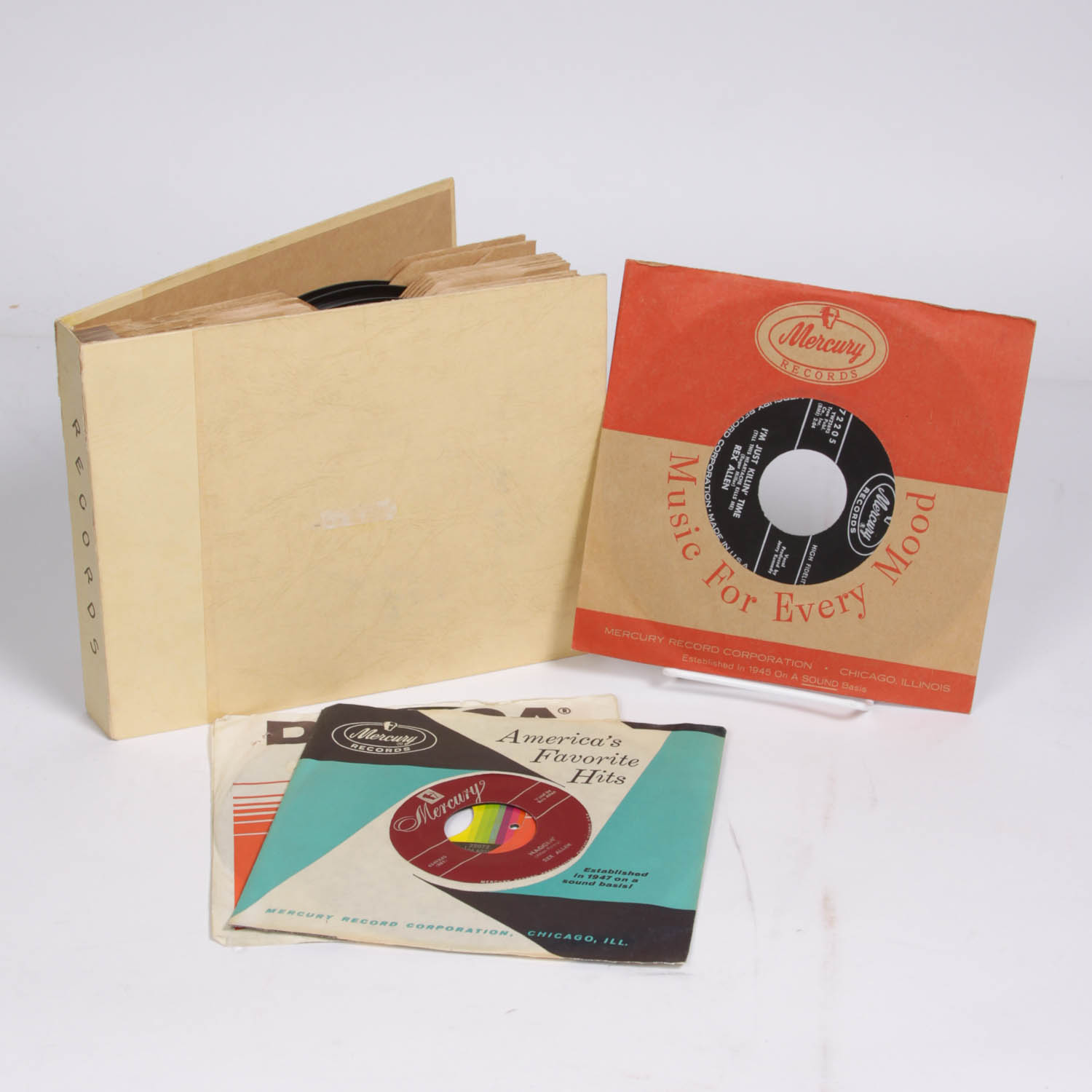 Collection of Vintage Rex Allen 45 rpm Records