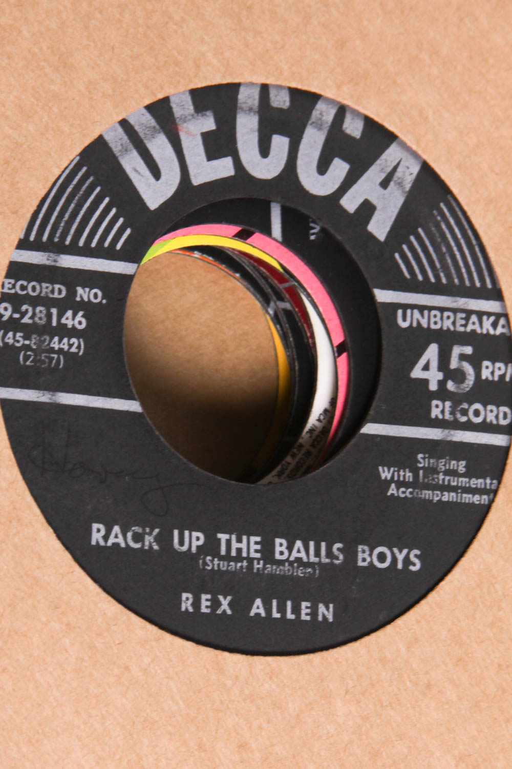 Collection of Vintage Rex Allen 45 rpm Records