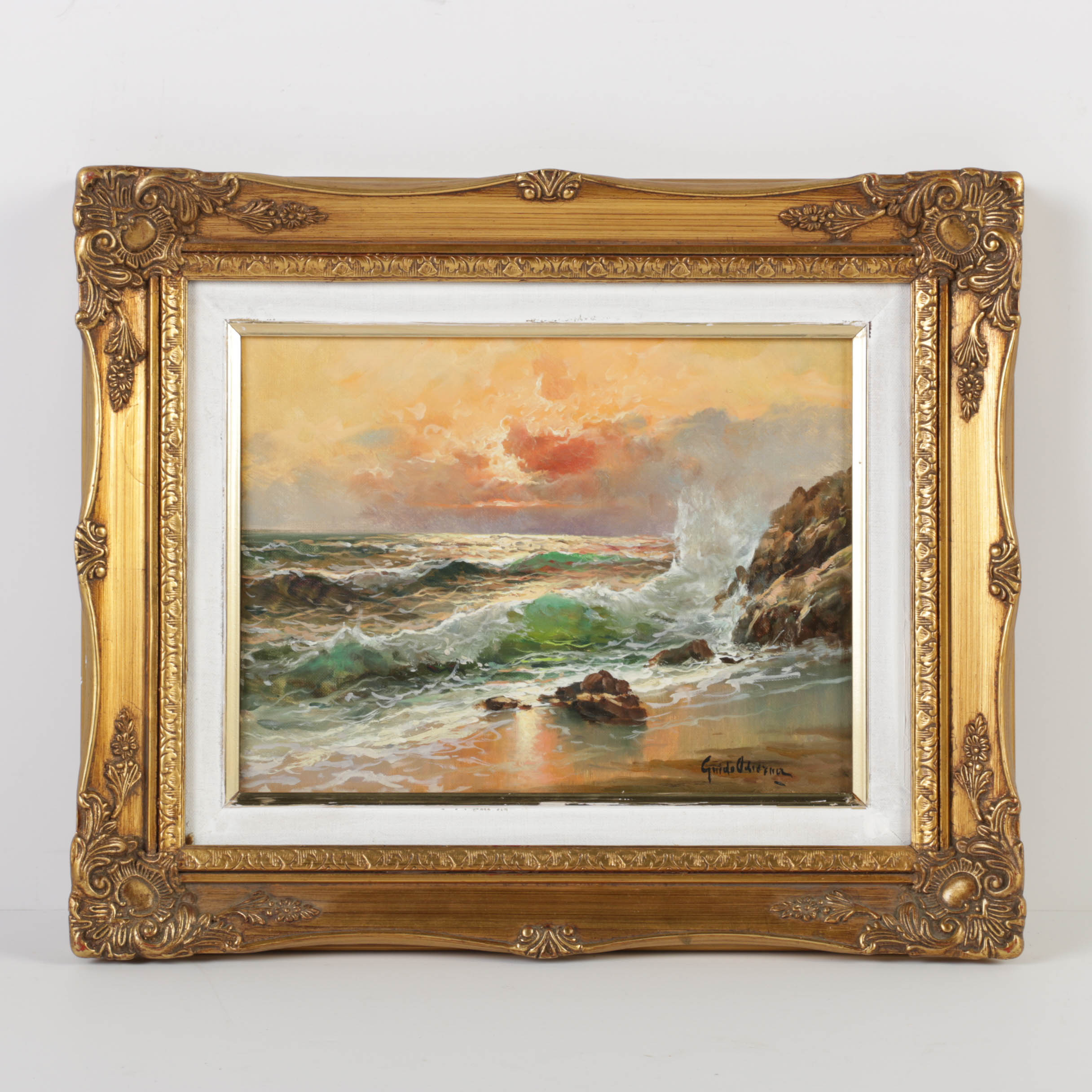 Guido Odierna Oil Painting on Canvas Seascape