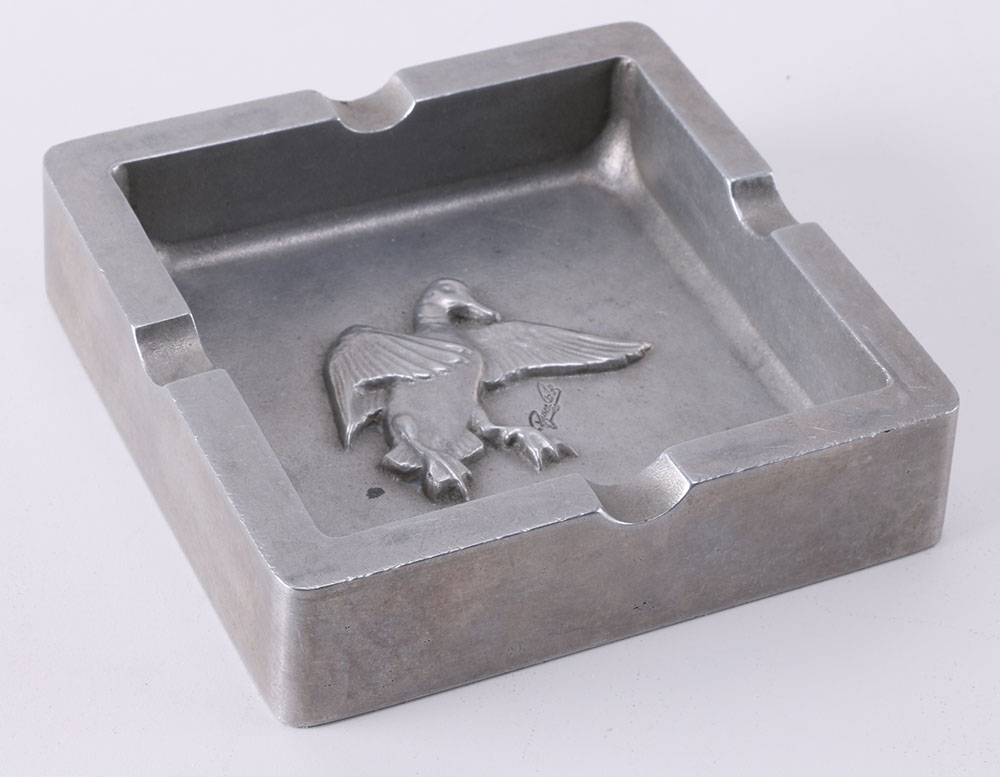 Duck Themed Pewter Ashtrays and Cigarette Case