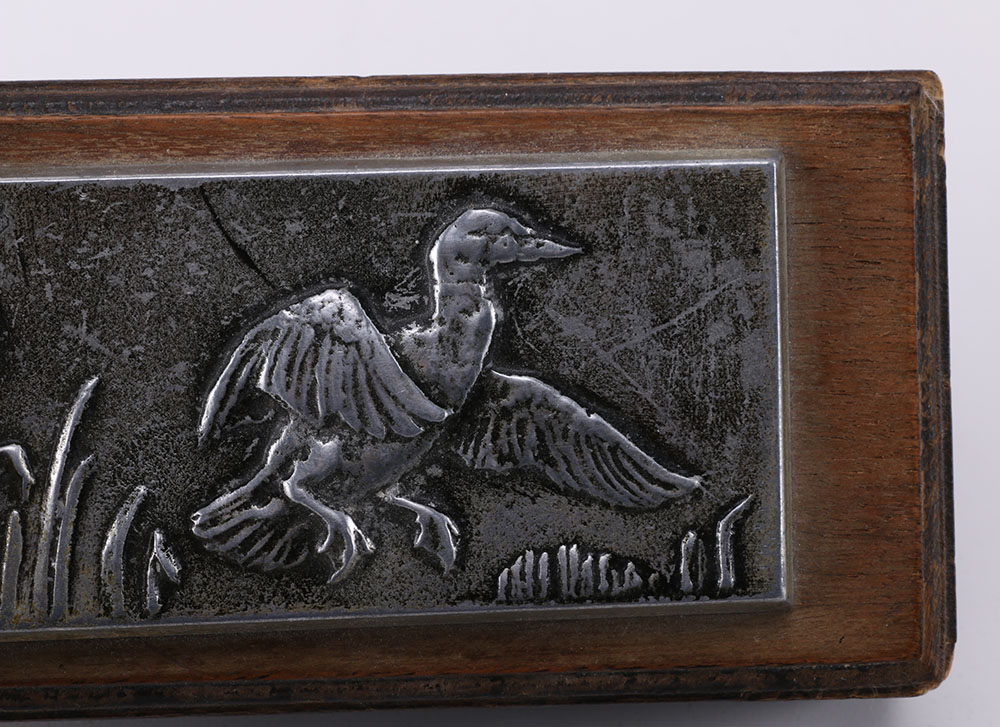 Duck Themed Pewter Ashtrays and Cigarette Case