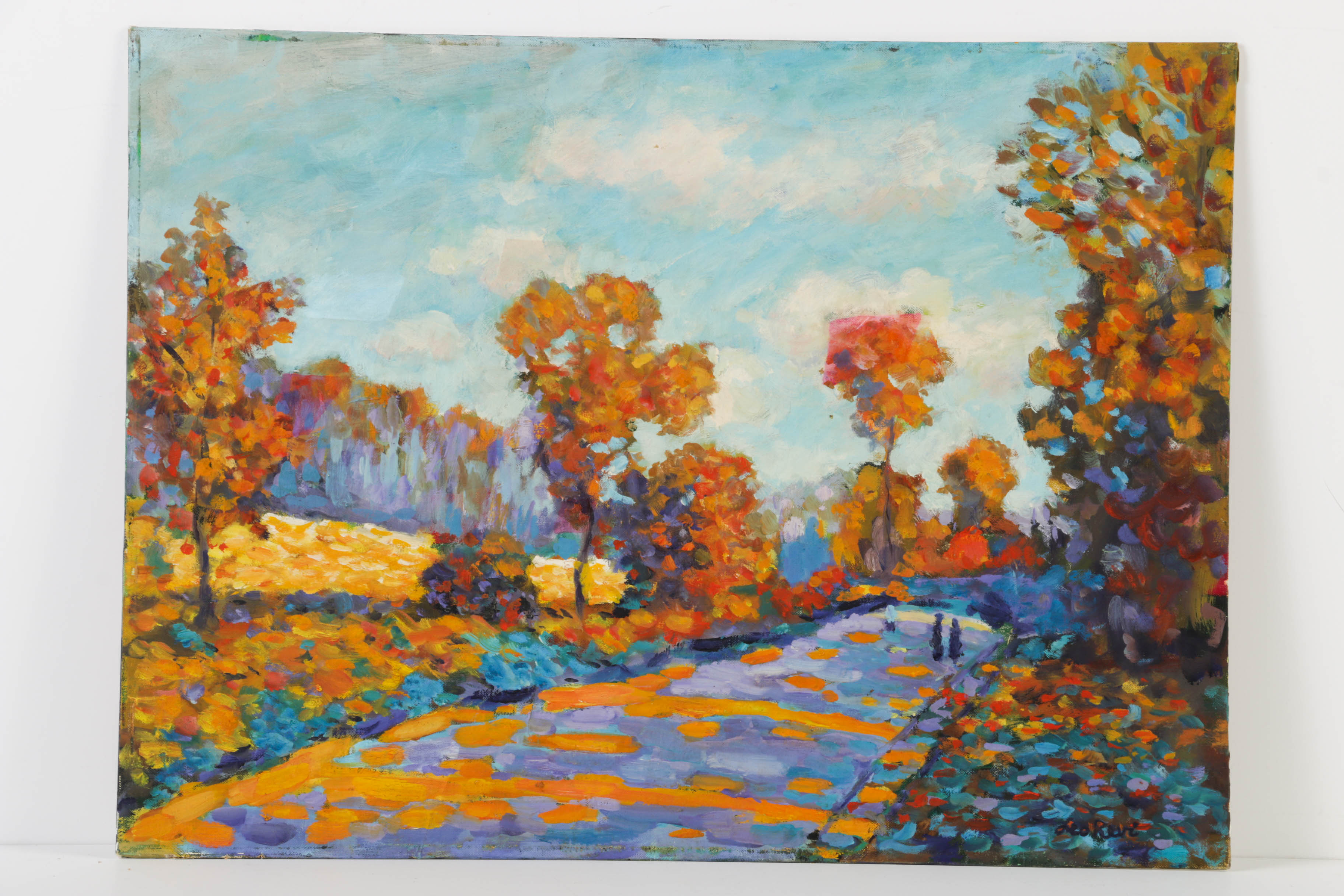 Leo Revi Original Oil Painting on Canvas of Autumnal Landscape