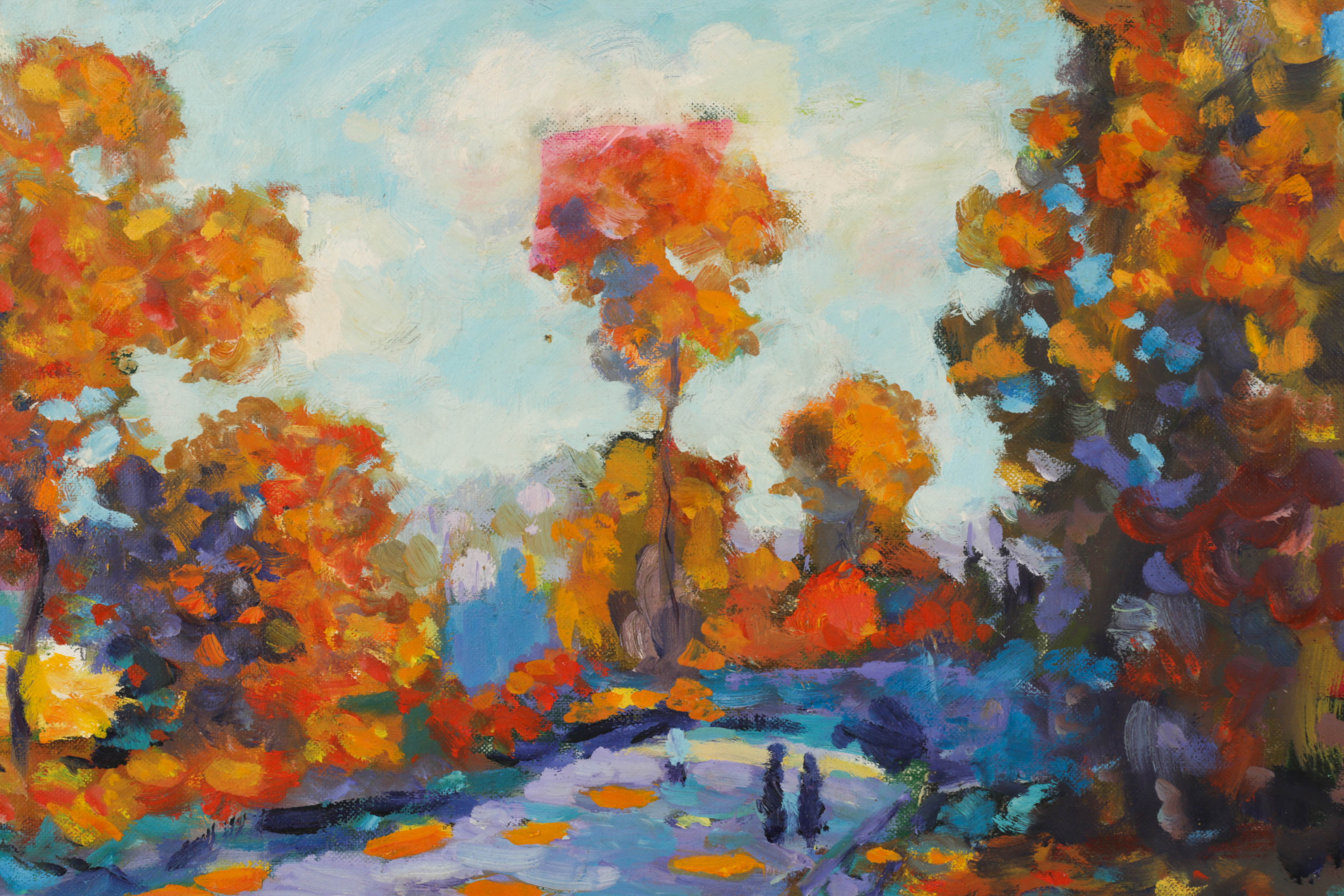 Leo Revi Original Oil Painting on Canvas of Autumnal Landscape