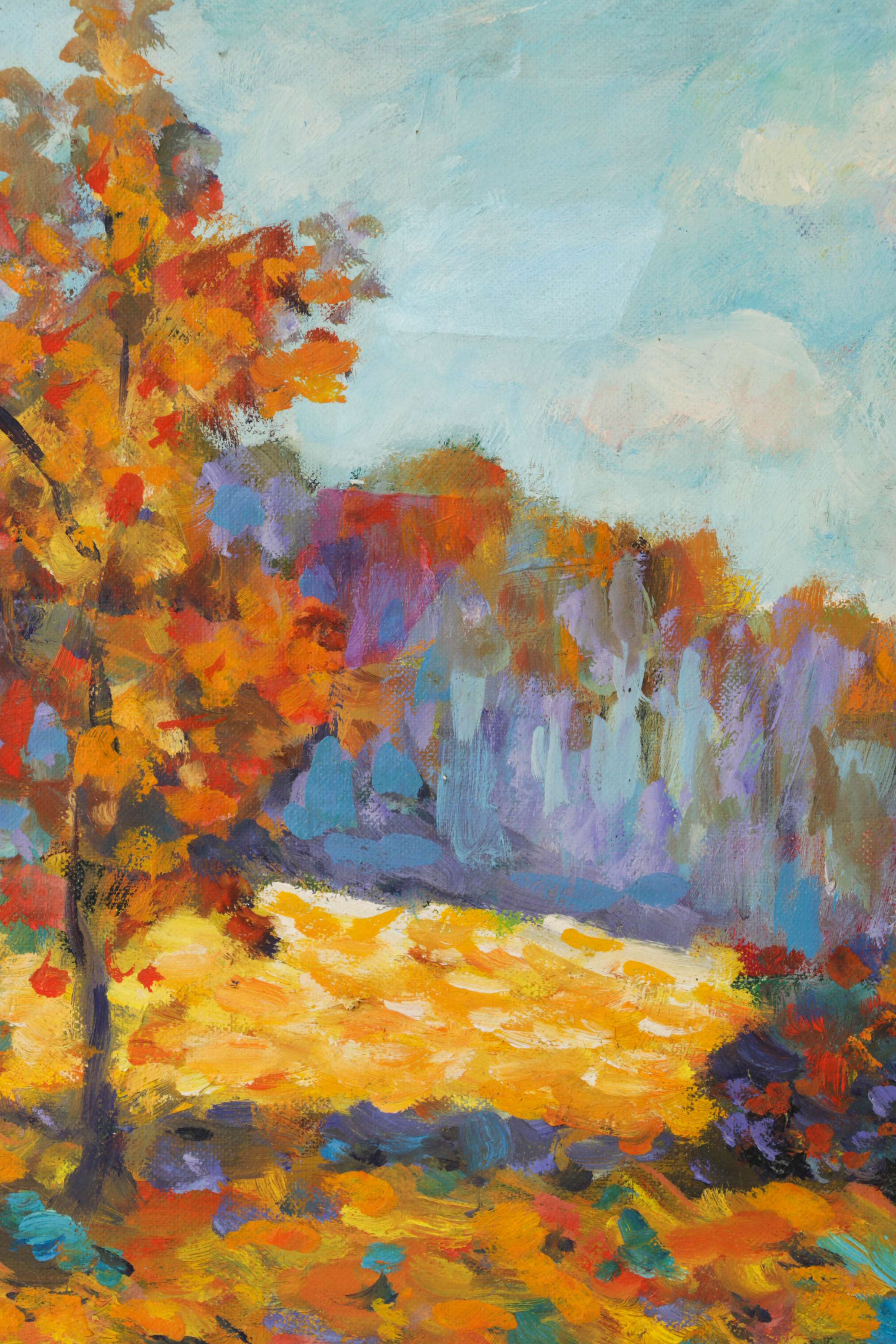 Leo Revi Original Oil Painting on Canvas of Autumnal Landscape